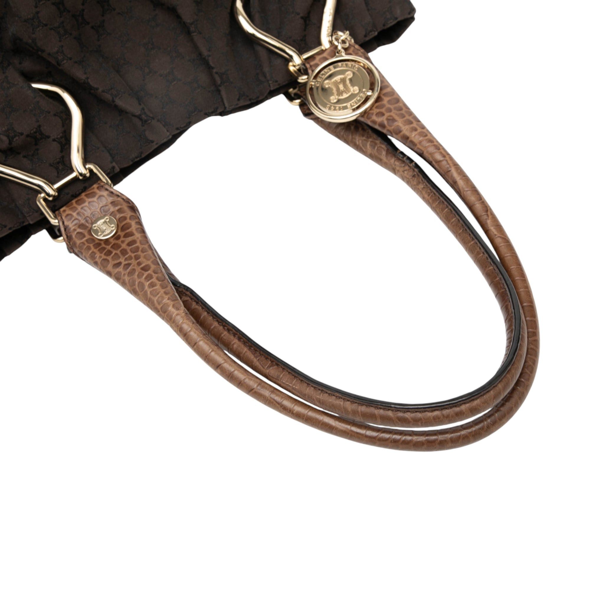 Celine Embossed Leather Trimmed Macadam Canvas Vertical Tote Size ONE SIZE - 7 Thumbnail