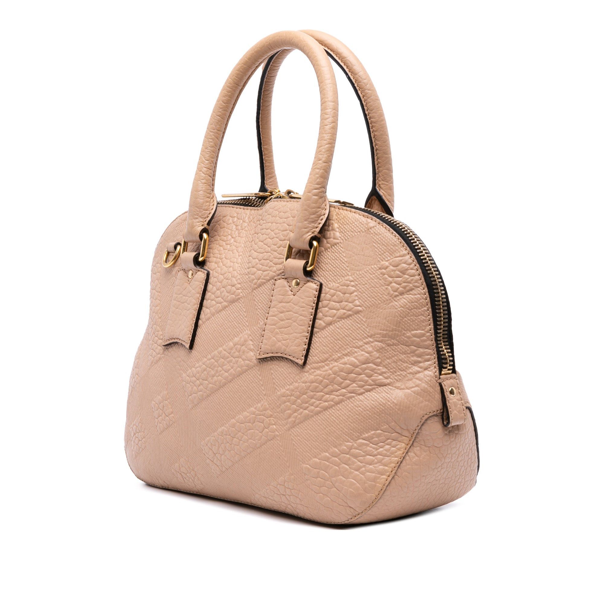 Burberry Medium Heritage Grain Check Embossed Orchard Bowling Bag Size ONE SIZE - 2 Thumbnail