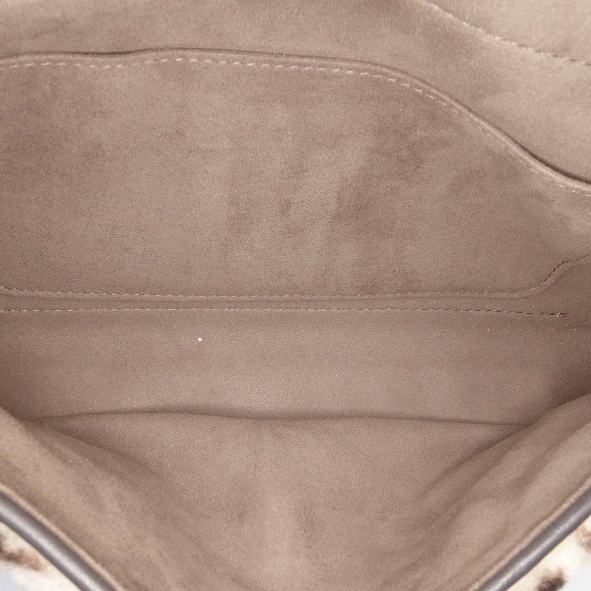 Fendi Zucca Shearling Double F Baguette Satchel Size ONE SIZE - 4 Thumbnail