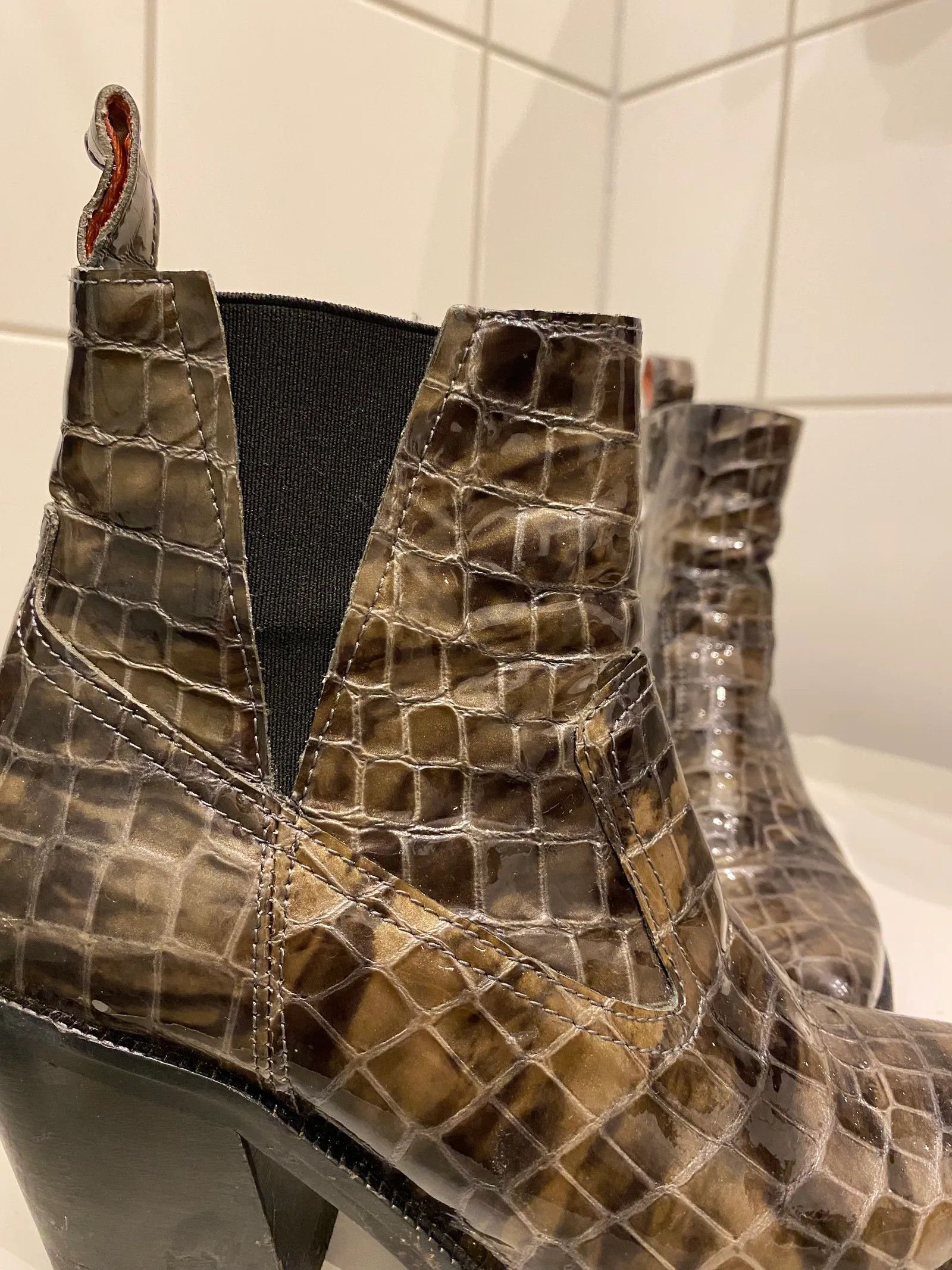 Scotch & Soda Scotch & Soda Abbey Leather Snake-Effect Ankle Boots Boots Size US 6 / IT 36 - 4 Thumbnail