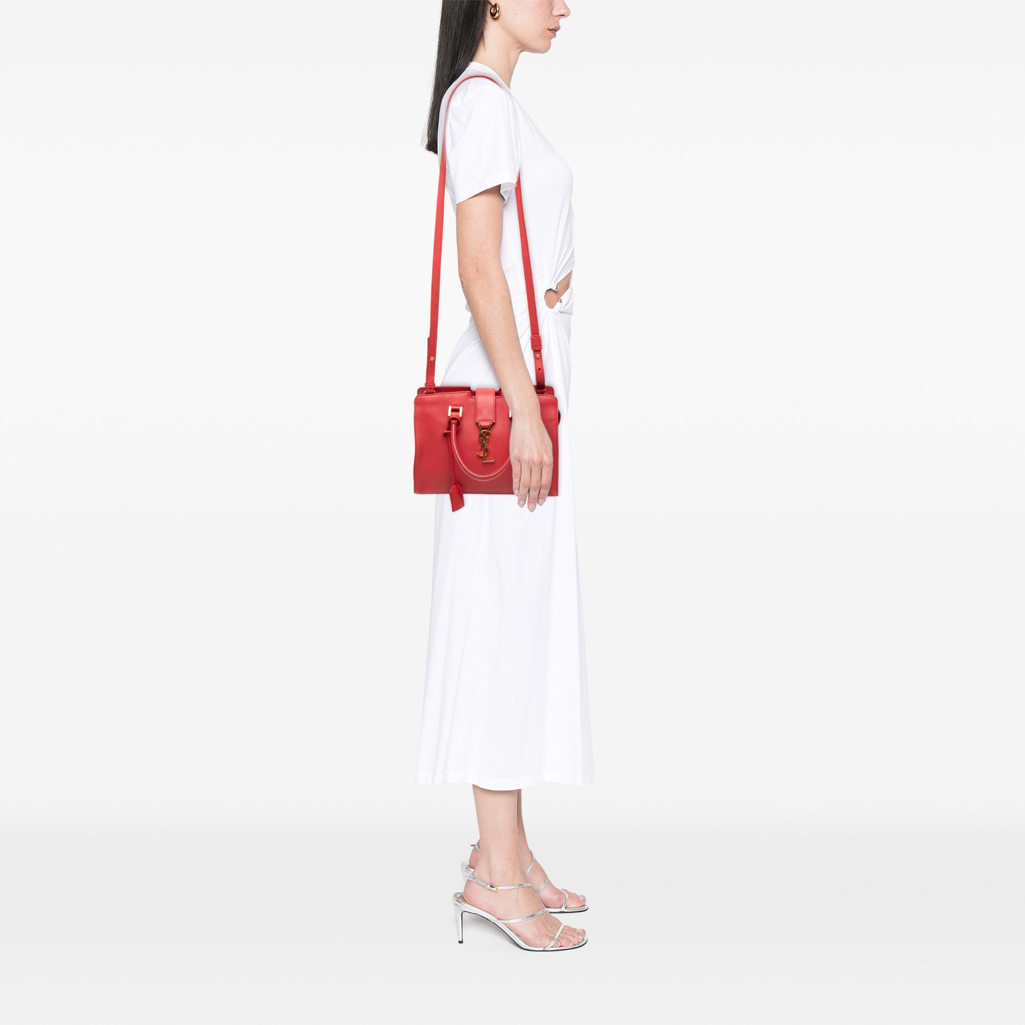 Saint Laurent Paris Baby Leather Monogram Downtown Cabas Satchel Size ONE SIZE - 8 Thumbnail