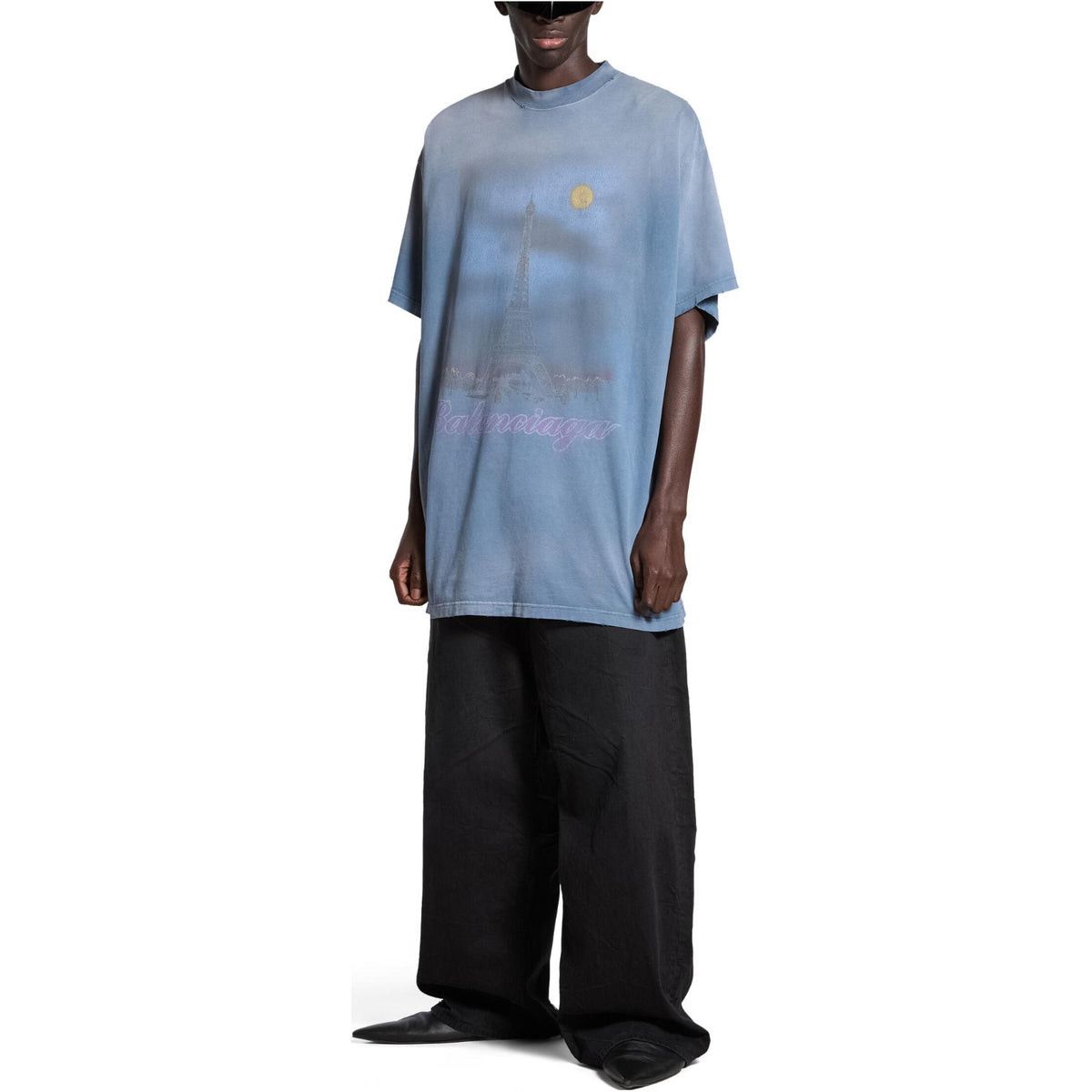 Balenciaga Paris Moon T-Shirt in blue Size US L / EU 52-54 / 3 - 3 Thumbnail
