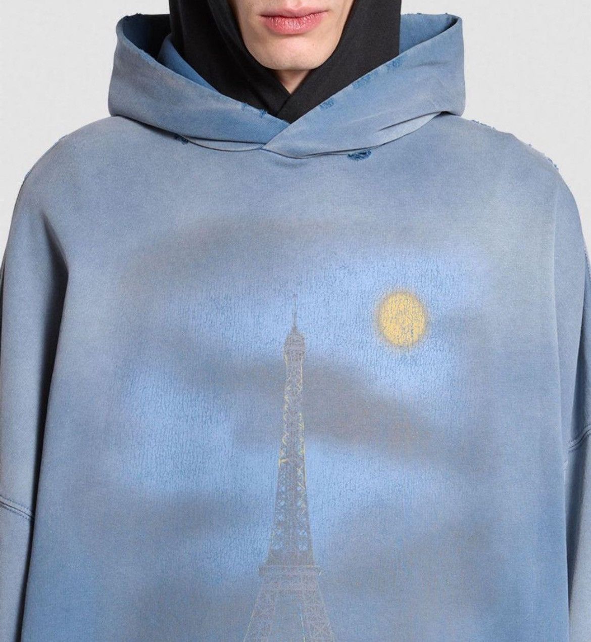 Balenciaga Paris Moon Oversized Hoodie in blue Size US XS / EU 42 / 0 - 3 Thumbnail