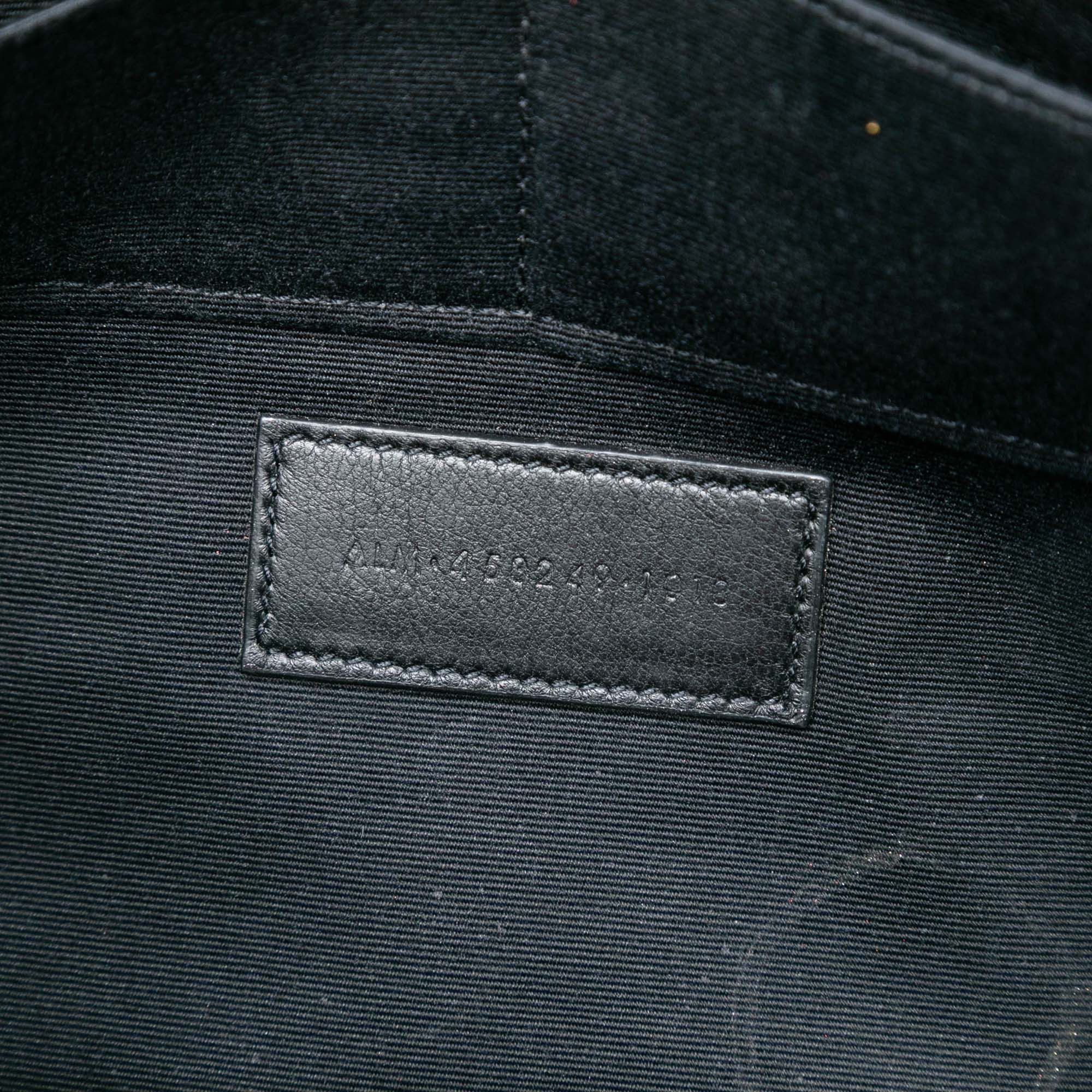 Saint Laurent Paris Croc Embossed Leather Monogram Zip Pouch Size ONE SIZE - 6 Thumbnail