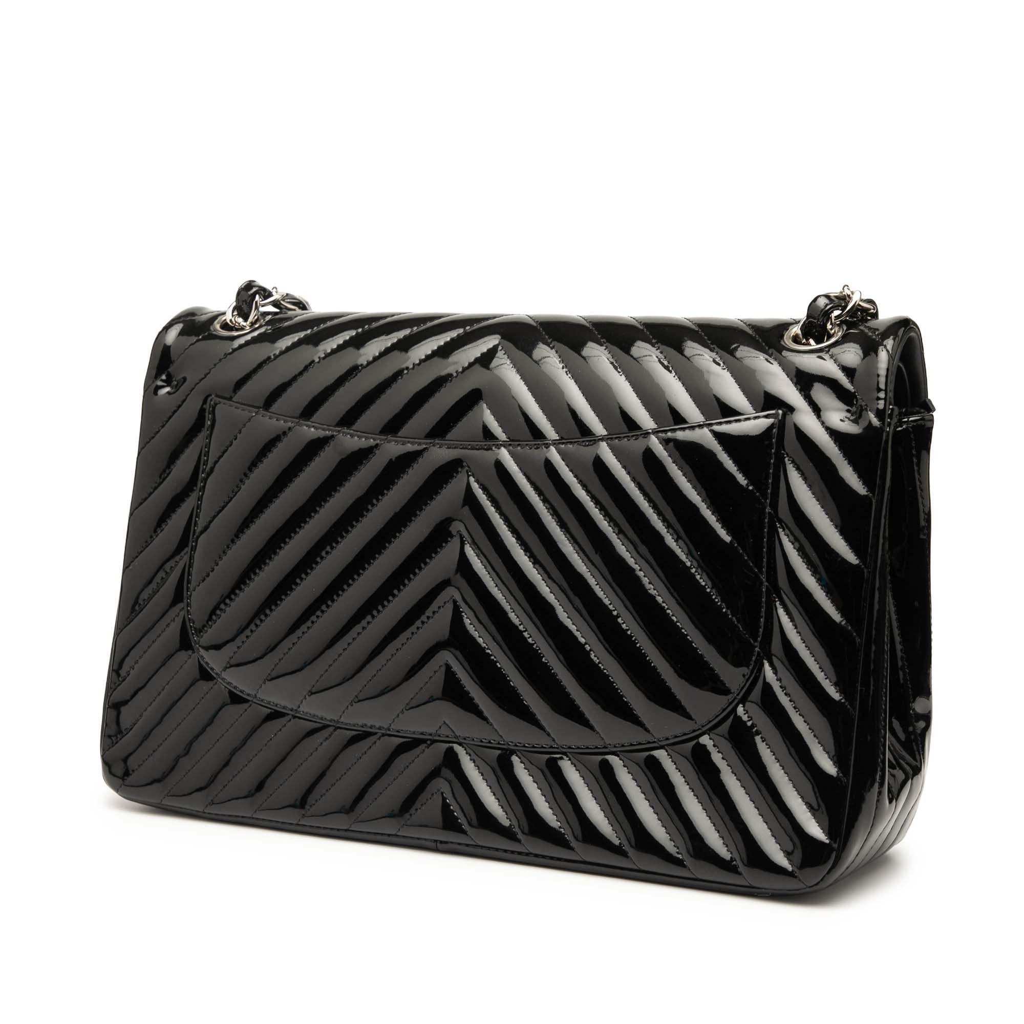 Chanel Jumbo Classic Chevron Patent Double Flap Size ONE SIZE - 2 Thumbnail