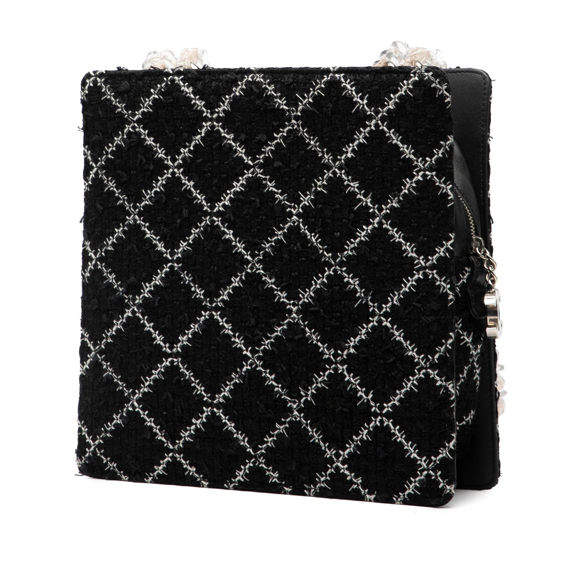 Chanel Tweed and Resin Zipped Chain Shopping Bag Size ONE SIZE - 2 Thumbnail