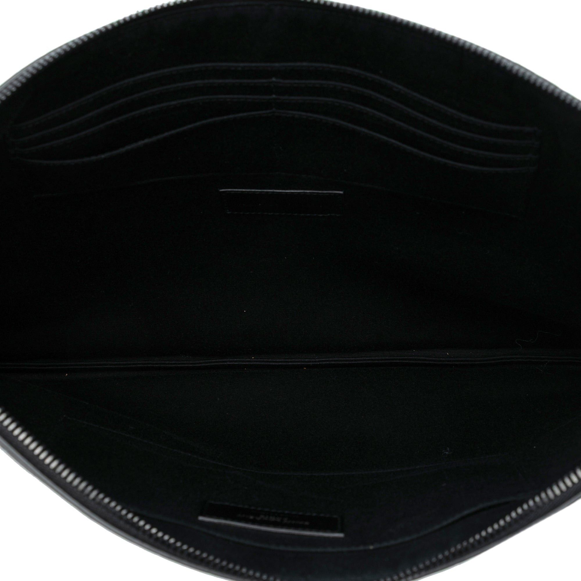 Saint Laurent Paris Croc Embossed Leather Monogram Clutch Size ONE SIZE - 4 Thumbnail