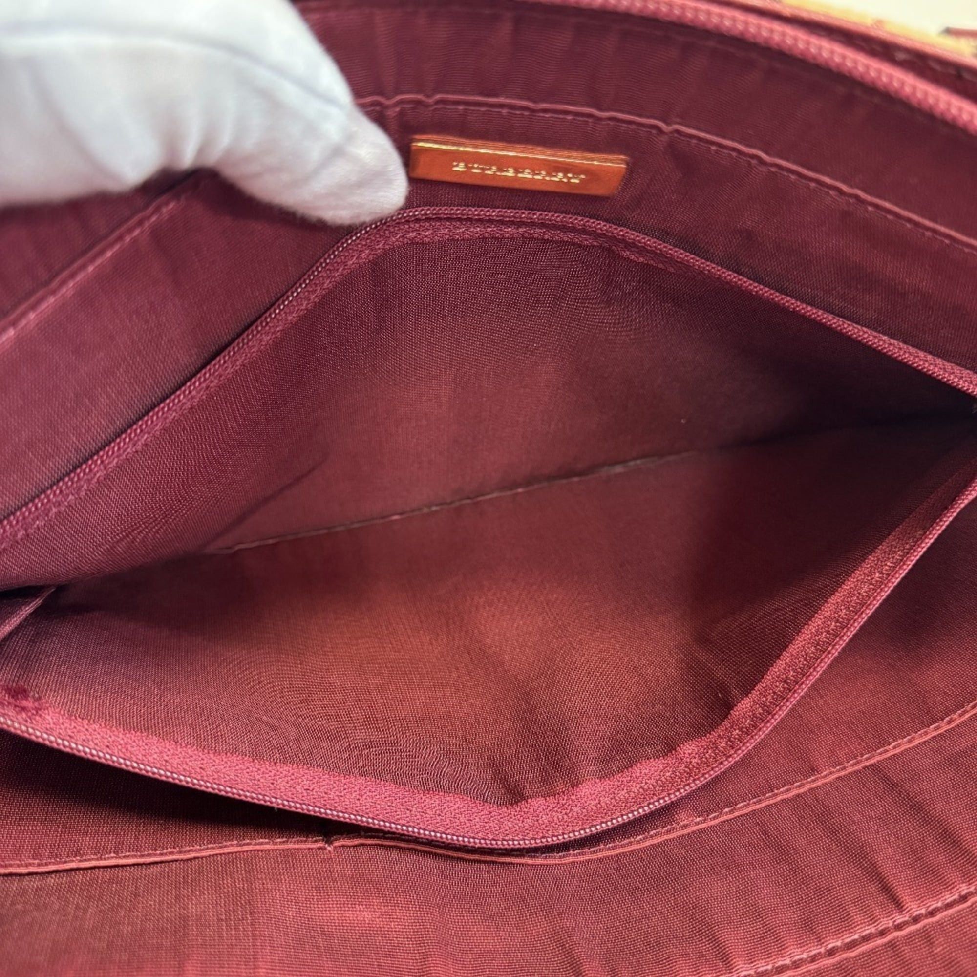 Burberry BURBERRY Nova Check Tote Bag, Beige, Women's Size ONE SIZE - 9 Thumbnail