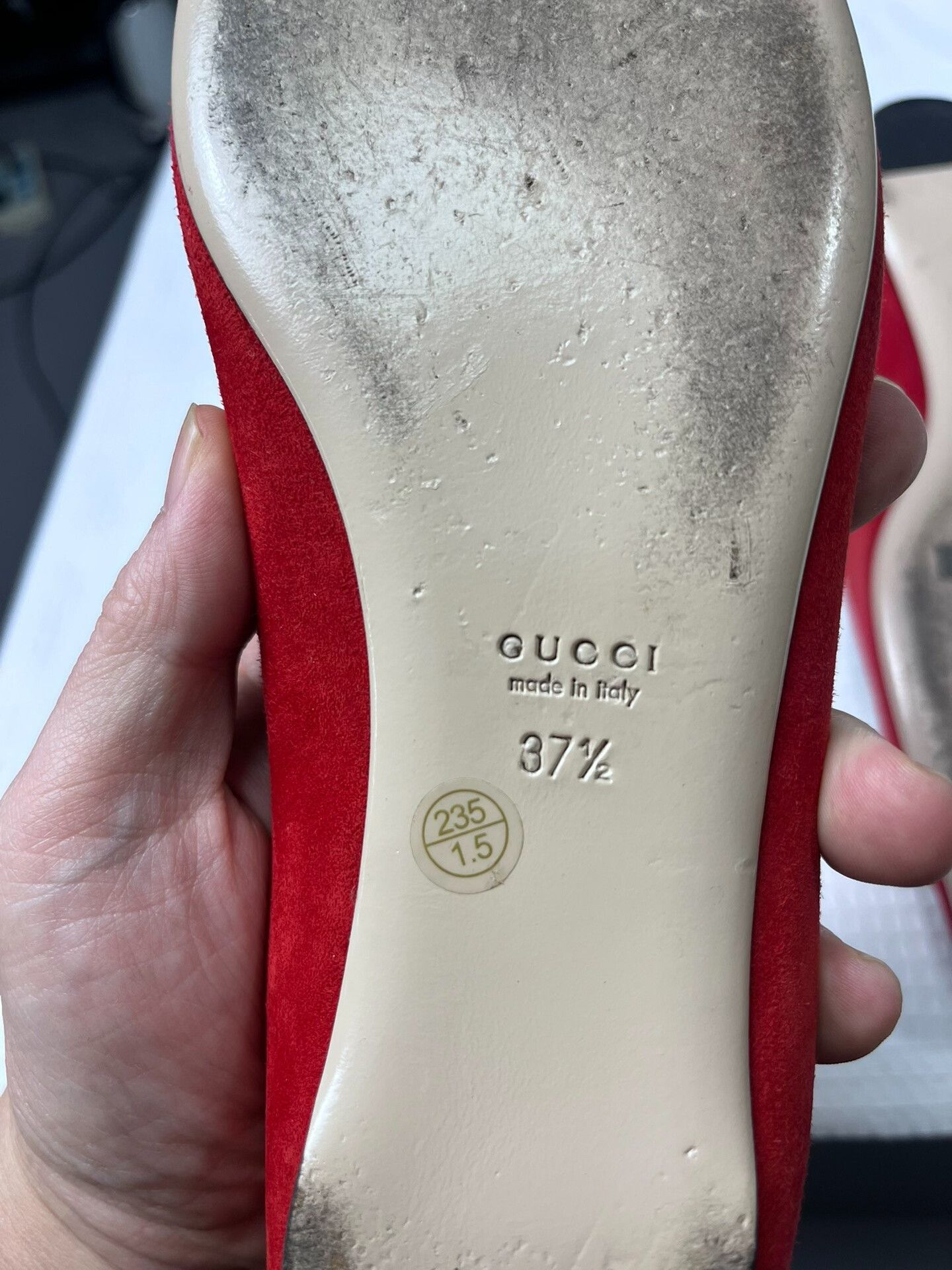 Gucci Gucci Dionysus Red Suede Flats 37.5 Size US 6.5 / IT 36.5 - 9 Thumbnail