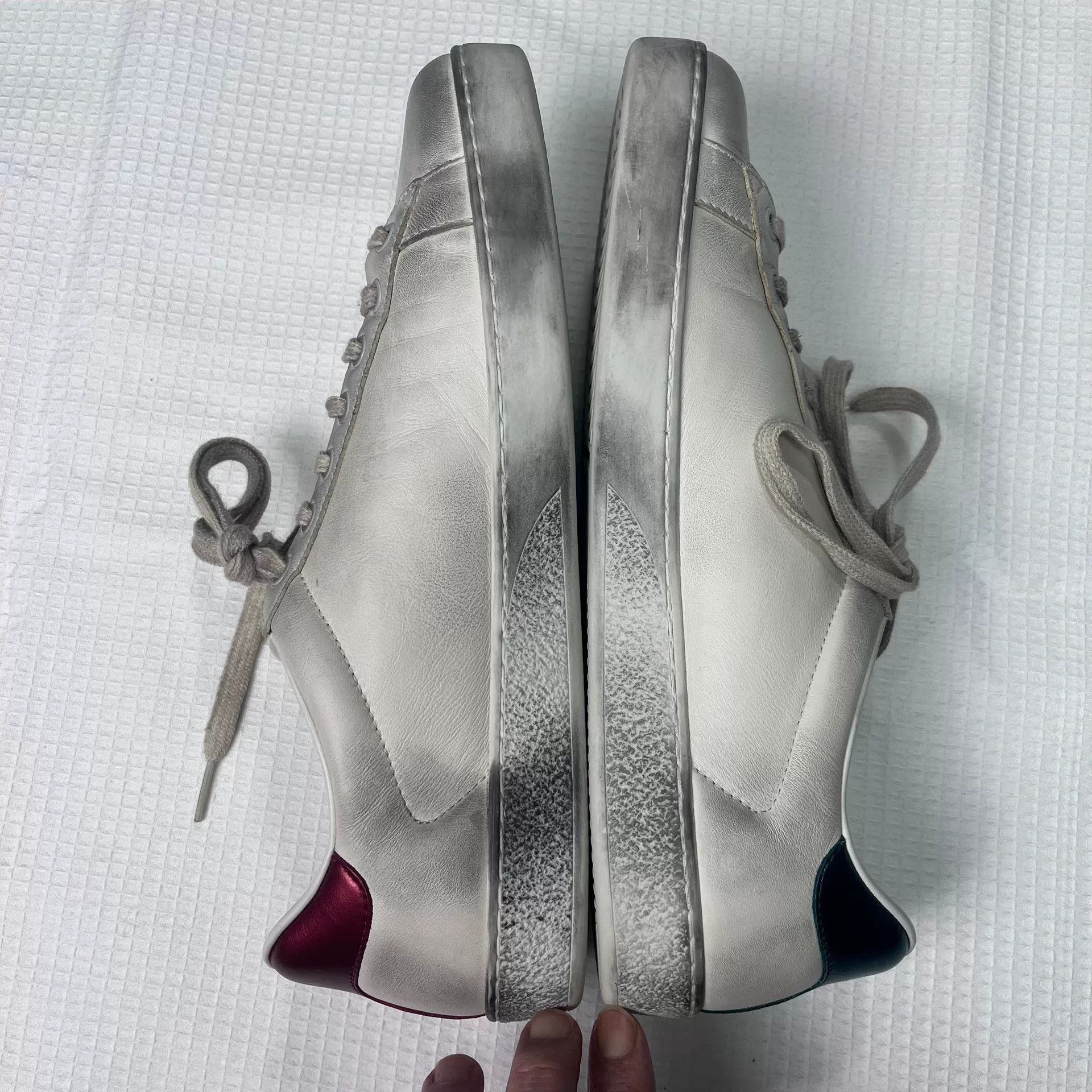 Gucci White Dirty Style Sneakers