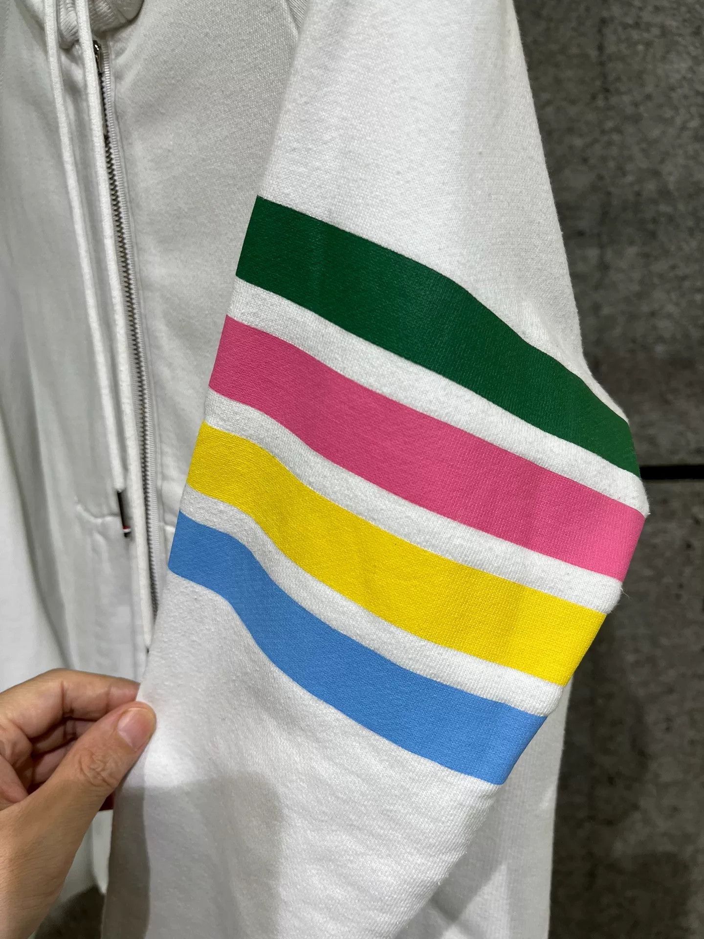 Thom Browne Thom Browne White Rainbow Zip Hoodie Size US S / EU 44-46 / 1 - 4 Thumbnail