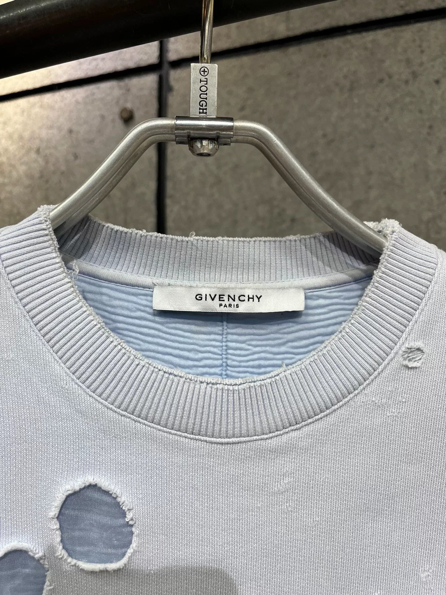 Givenchy Givenchy Blue Distressed Sweatshirt XS Size US XS / EU 42 / 0 - 2 Thumbnail