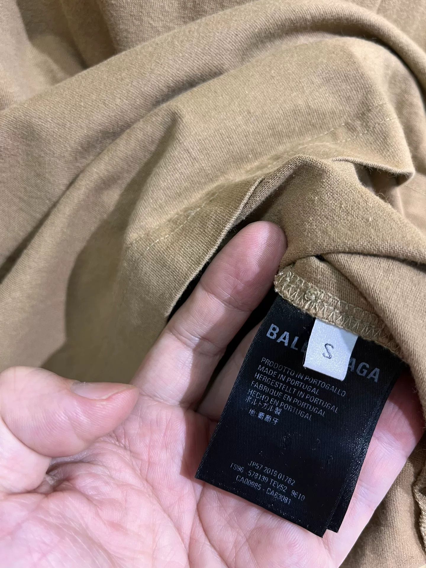 Balenciaga Balenciaga Khaki Wheat Short Sleeve S Size US S / EU 44-46 / 1 - 5 Thumbnail