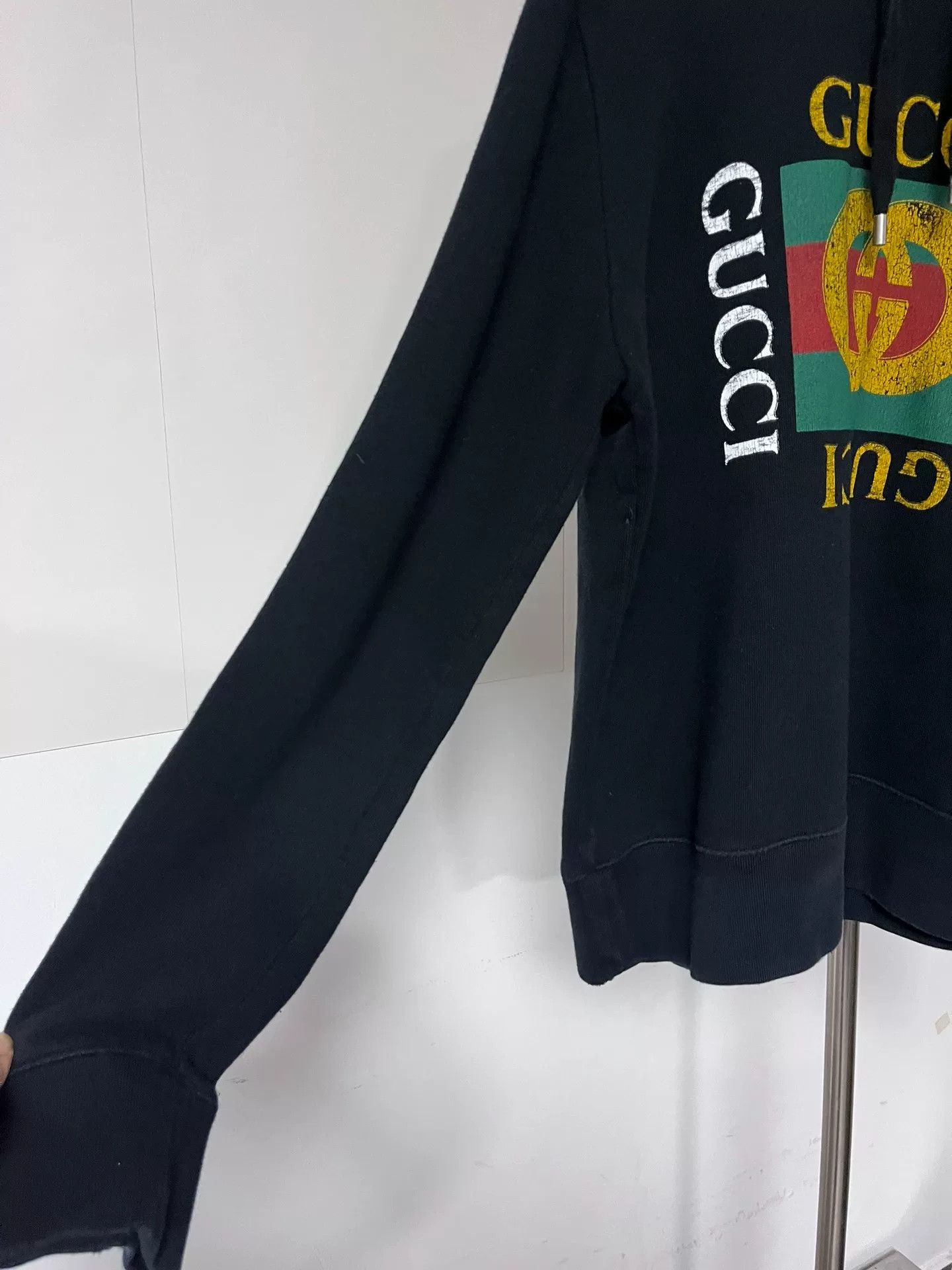 Gucci Gucci Black Square Distressed Hoodie S Size US S / EU 44-46 / 1 - 7 Thumbnail