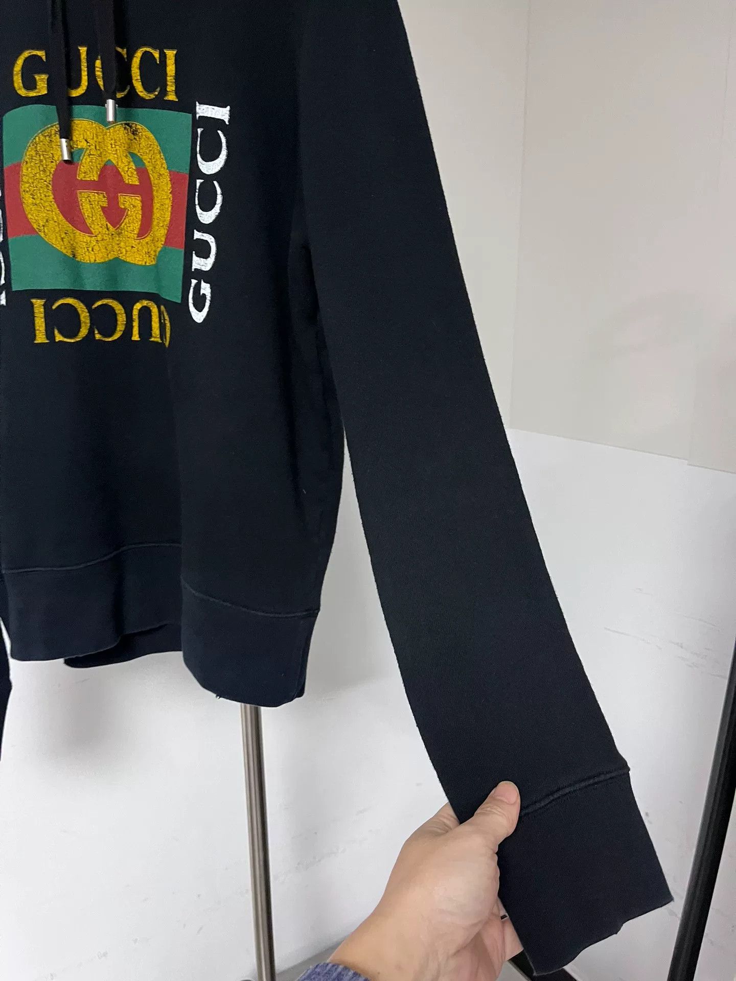 Gucci Gucci Black Square Distressed Hoodie S Size US S / EU 44-46 / 1 - 8 Thumbnail