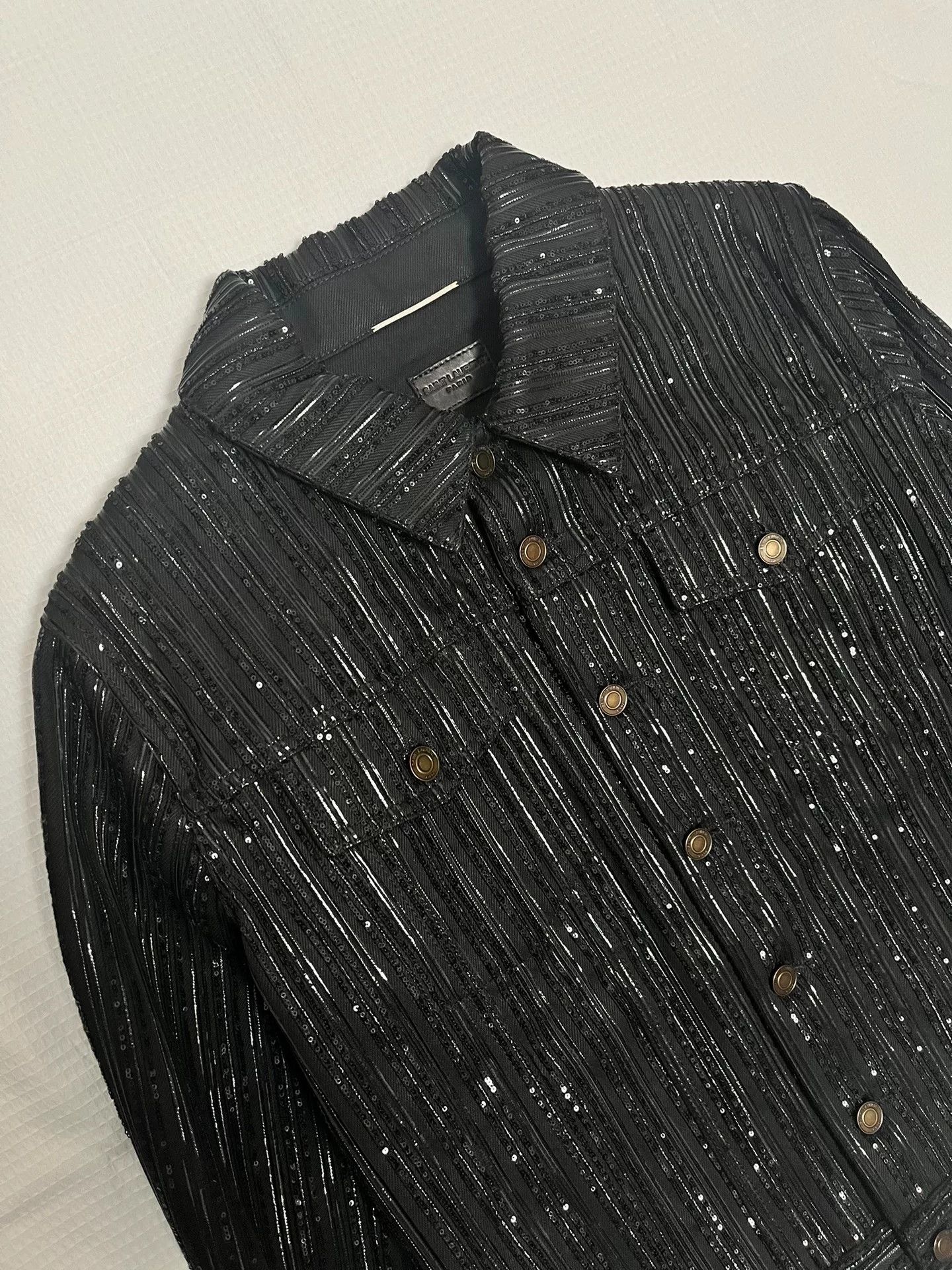 Saint Laurent Paris Saint Laurent Paris Black Sequin Jacket M Size US M / EU 48-50 / 2 - 2 Thumbnail