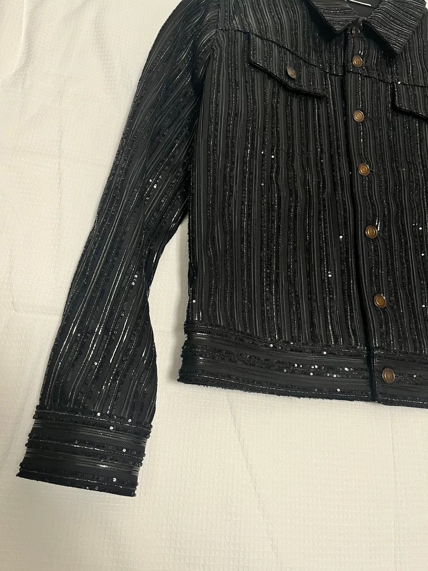 Saint Laurent Paris Saint Laurent Paris Black Sequin Jacket M Size US M / EU 48-50 / 2 - 3 Thumbnail