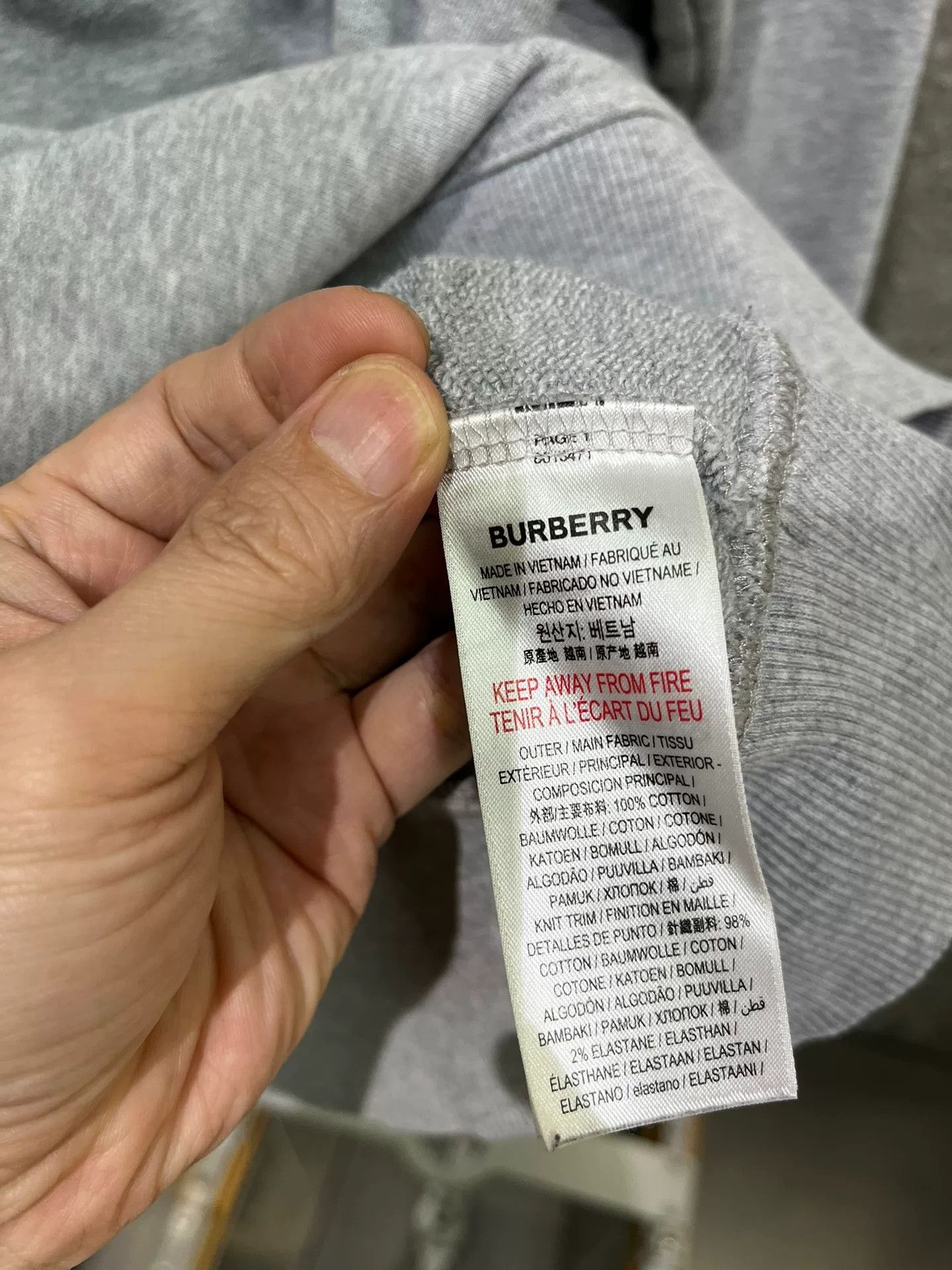 Burberry Burberry Gray Hoodie Size M Size US M / EU 48-50 / 2 - 5 Thumbnail