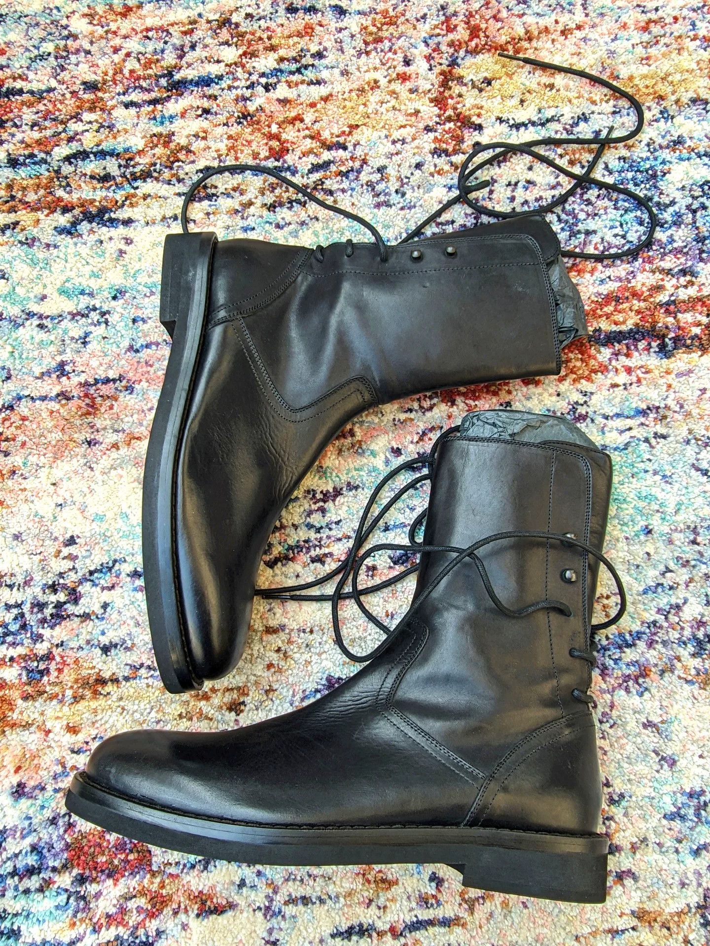 Ann Demeulemeester Ann Demeulemeester Men's Leather Boots Size US 10 / EU 43 - 3 Thumbnail