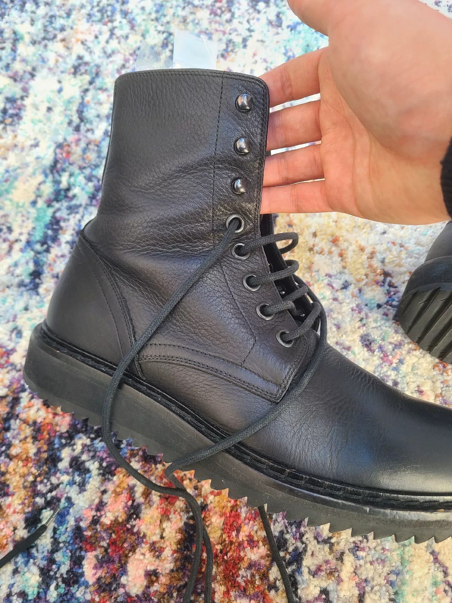 Ann Demeulemeester Ann Demeulemeester Men's Leather Lace-Up Boots Size US 8 / EU 41 - 7 Thumbnail
