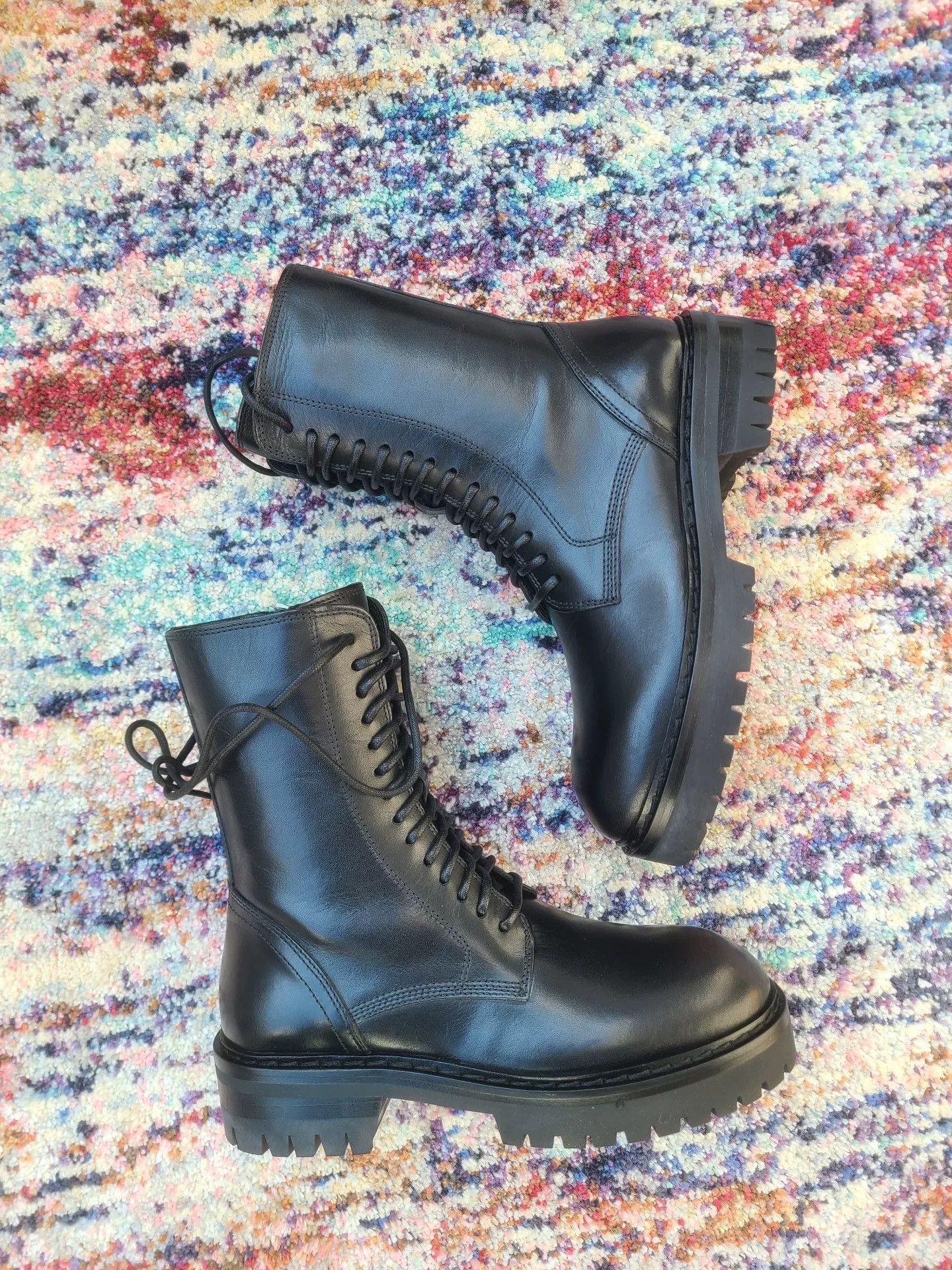 Ann Demeulemeester Ann Demeulemeester Women's Leather Lace-Up Boots Size US 5.5 / IT 35.5 - 4 Thumbnail