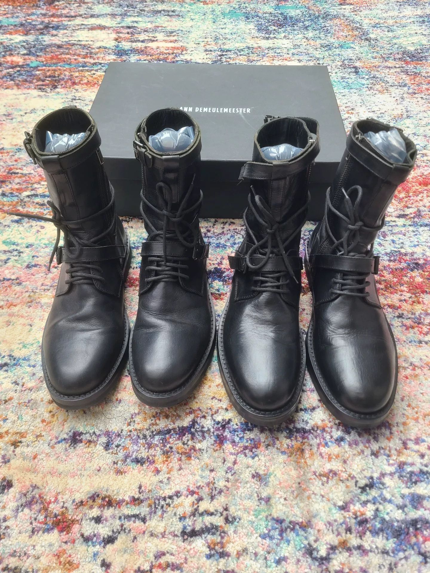 Ann Demeulemeester Ann Demeulemeester Men's Leather Military Boots Size US 8.5 / EU 41-42 - 2 Thumbnail