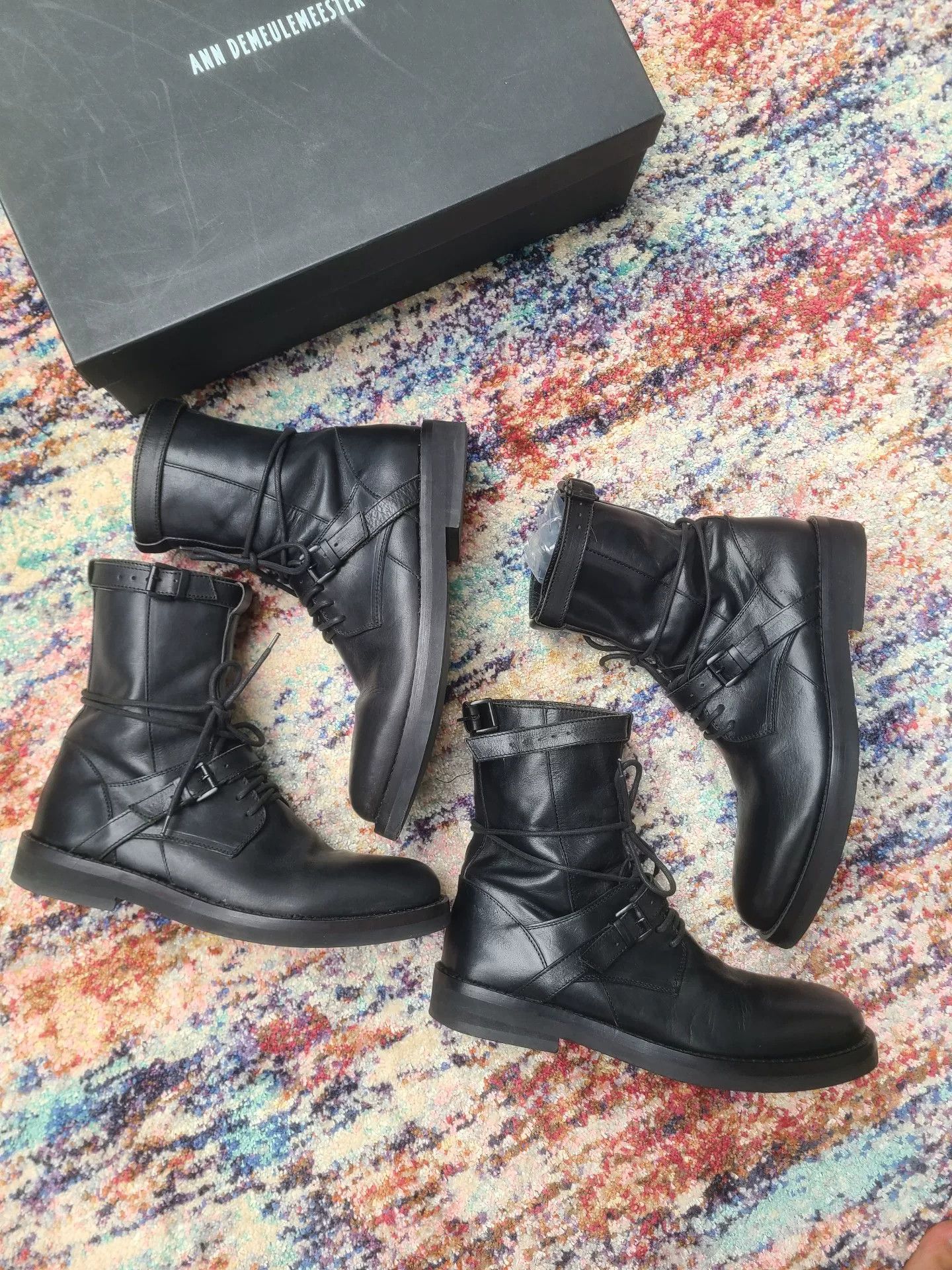 Ann Demeulemeester Ann Demeulemeester Men's Leather Military Boots Size US 8.5 / EU 41-42 - 3 Thumbnail