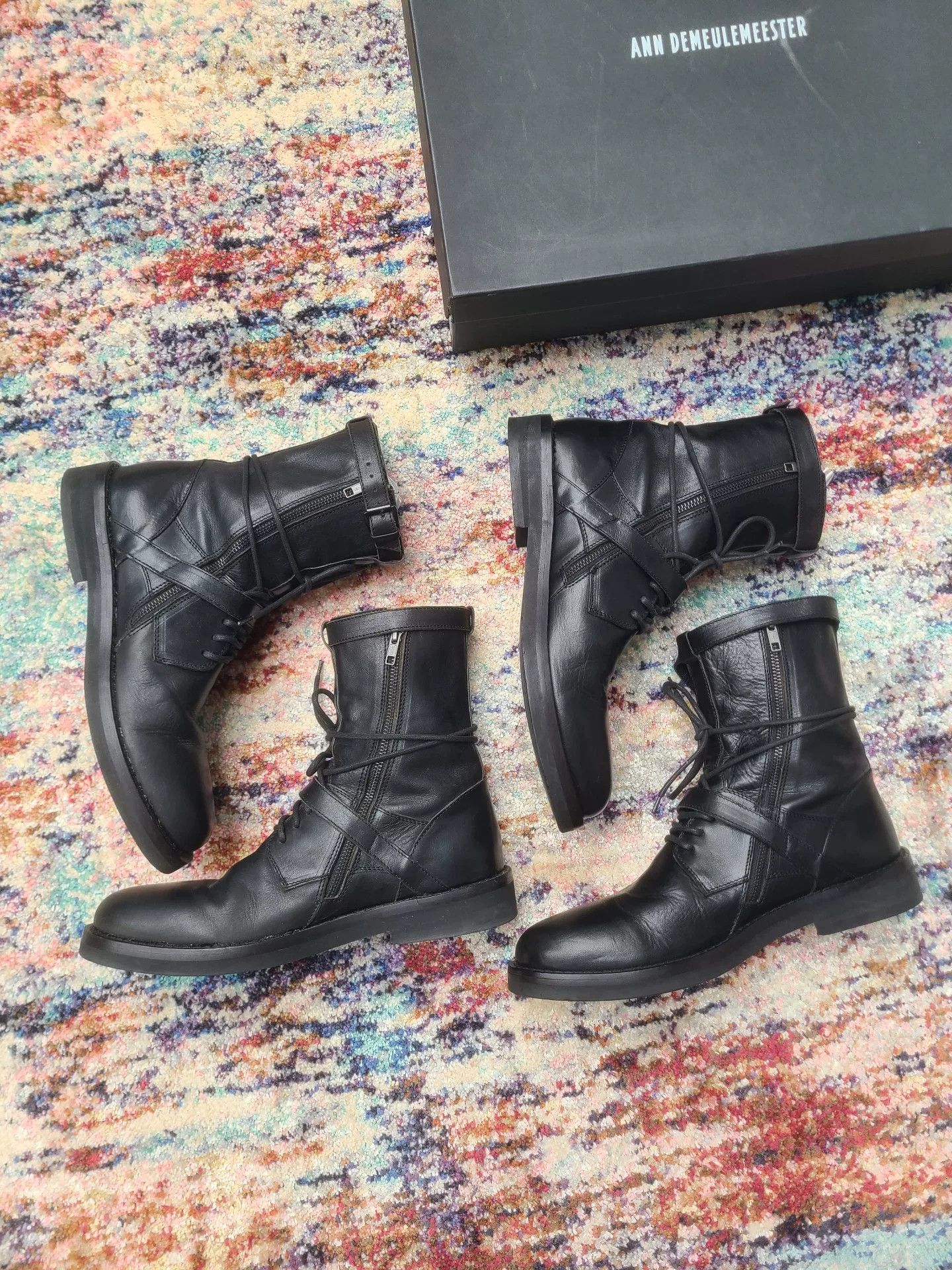 Ann Demeulemeester Ann Demeulemeester Men's Leather Military Boots Size US 8.5 / EU 41-42 - 4 Thumbnail