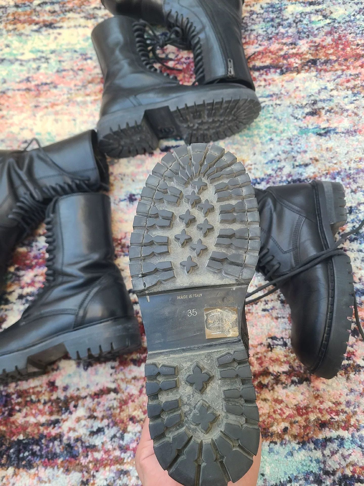 Ann Demeulemeester Ann Demeulemeester Women's Leather Lace-Up Boots Size US 4.5 / IT 34.5 - 6 Thumbnail
