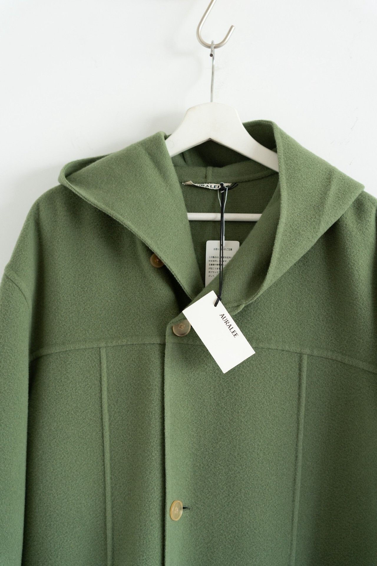 Auralee Auralee 22AW Grass Green Wool Hooded Coat Size US XXL / EU 58 / 5 - 3 Thumbnail