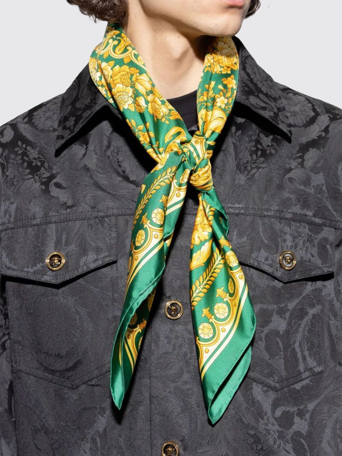 Versace Versace Neck Scarf Woman Emerald Size ONE SIZE - 2 Thumbnail