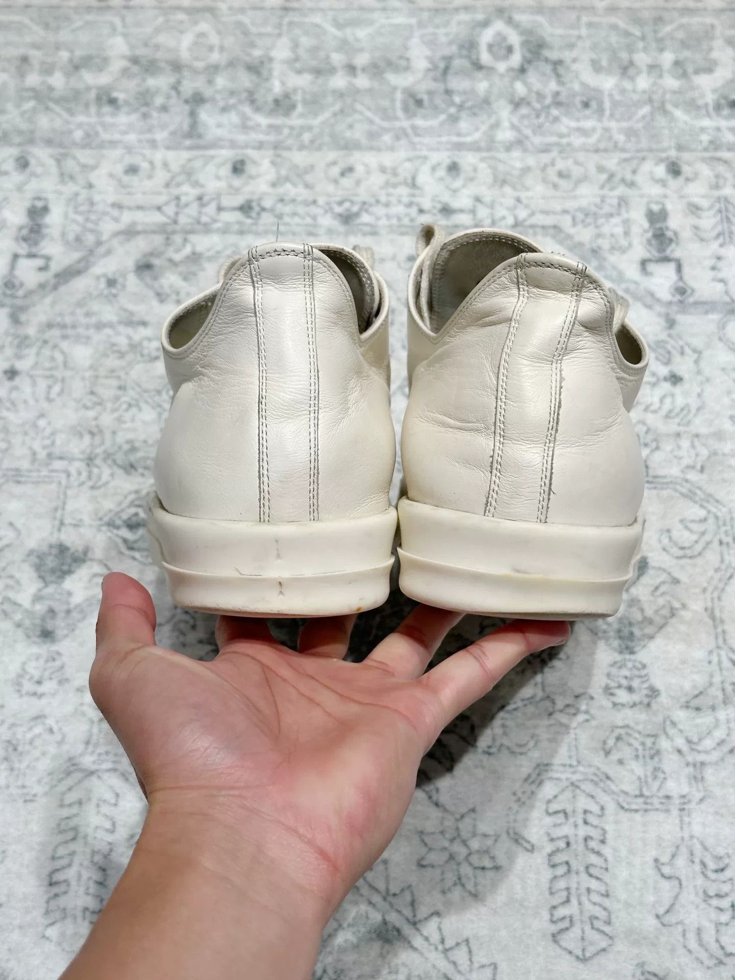 Rick Owens Rick Owens Milk White Leather Low-Top Sneakers Size US 9 / EU 42 - 6 Thumbnail