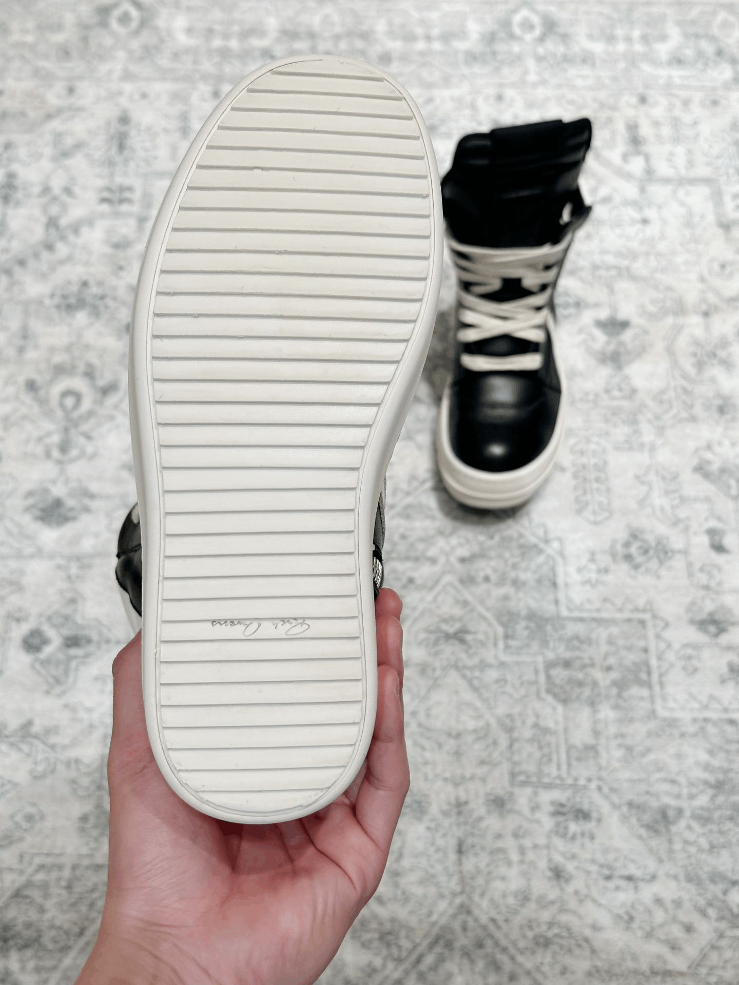 Rick Owens Rick Owens Classic Leather High-Top Size US 5 / IT 35 - 7 Thumbnail