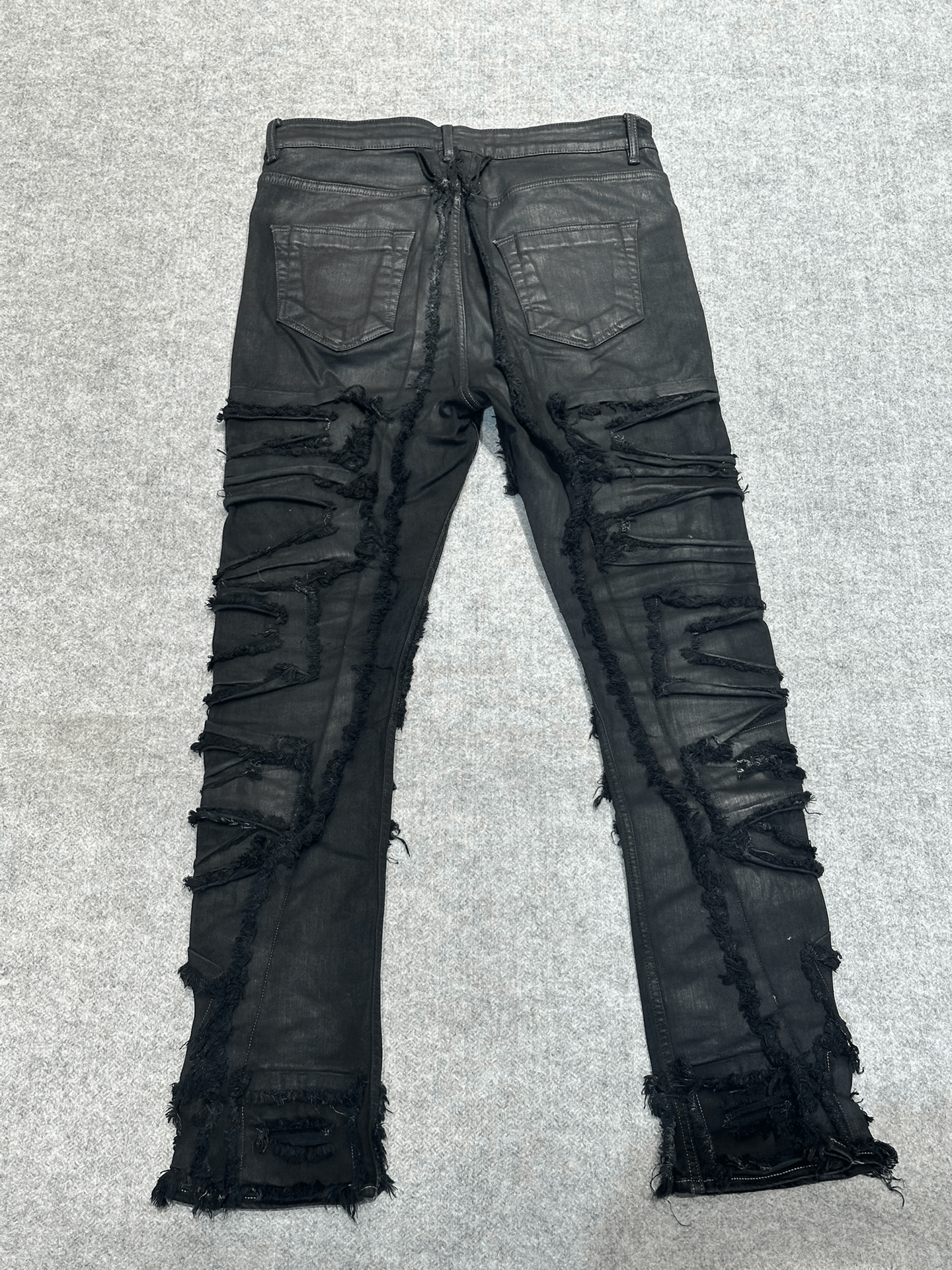 Rick Owens Drkshdw Rick Owens DRKSHDW Distressed Wax Pants Size US 32 / EU 48 - 2 Thumbnail