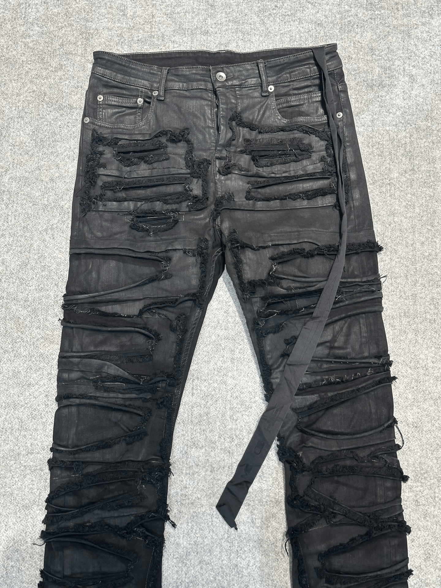 Rick Owens Drkshdw Rick Owens DRKSHDW Distressed Wax Pants Size US 32 / EU 48 - 3 Thumbnail