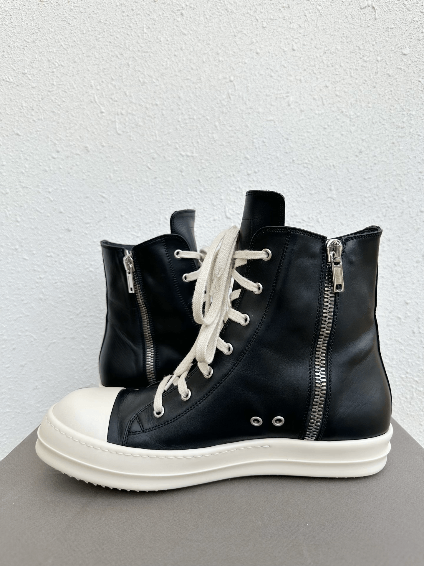 Rick Owens Rick Owens Leather High-Top Sneakers Size US 10.5 / EU 43-44 - 4 Thumbnail