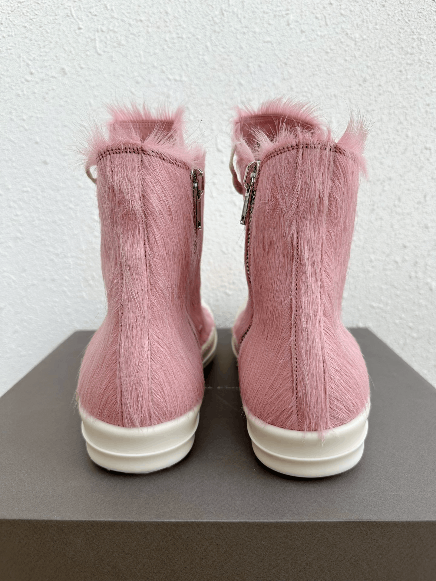 Rick Owens Rick Owens Pink Horsehair Main Line Sneakers Size US 9 / EU 42 - 3 Thumbnail