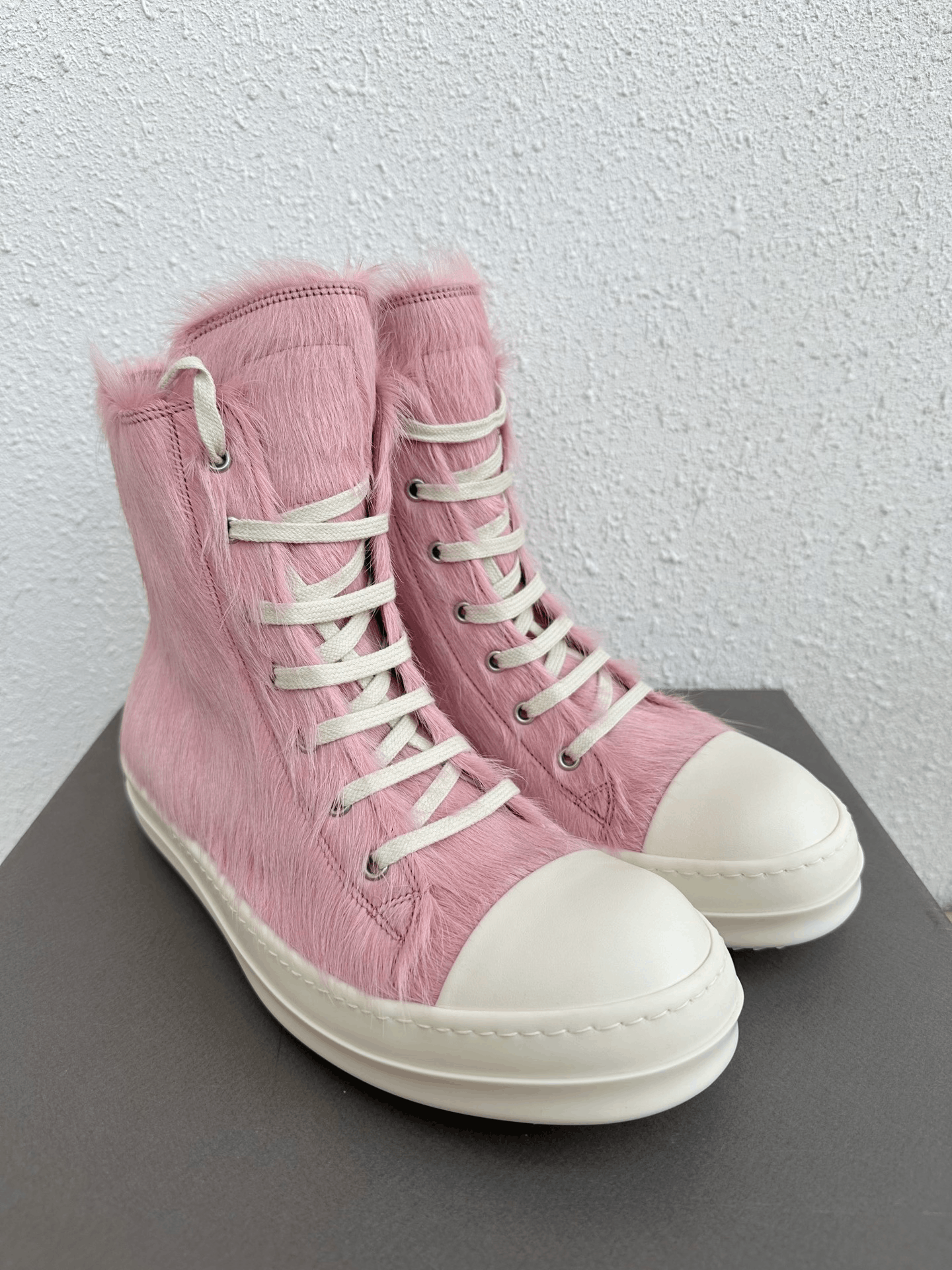 Rick Owens Rick Owens Pink Horsehair Main Line Sneakers Size US 9 / EU 42 - 2 Thumbnail