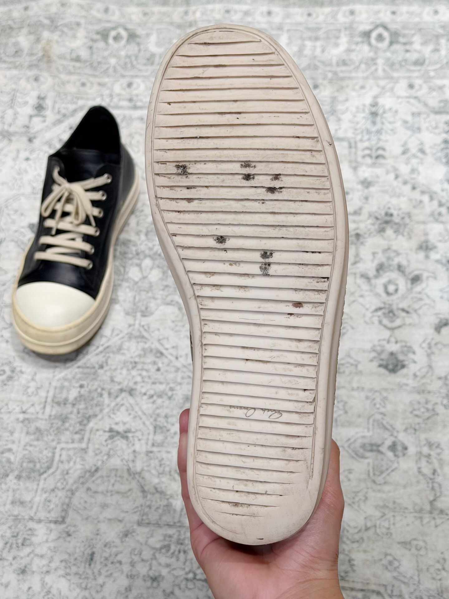 Rick Owens Rick Owens Low-Top Leather Black White Size US 10 / EU 43 - 9 Thumbnail