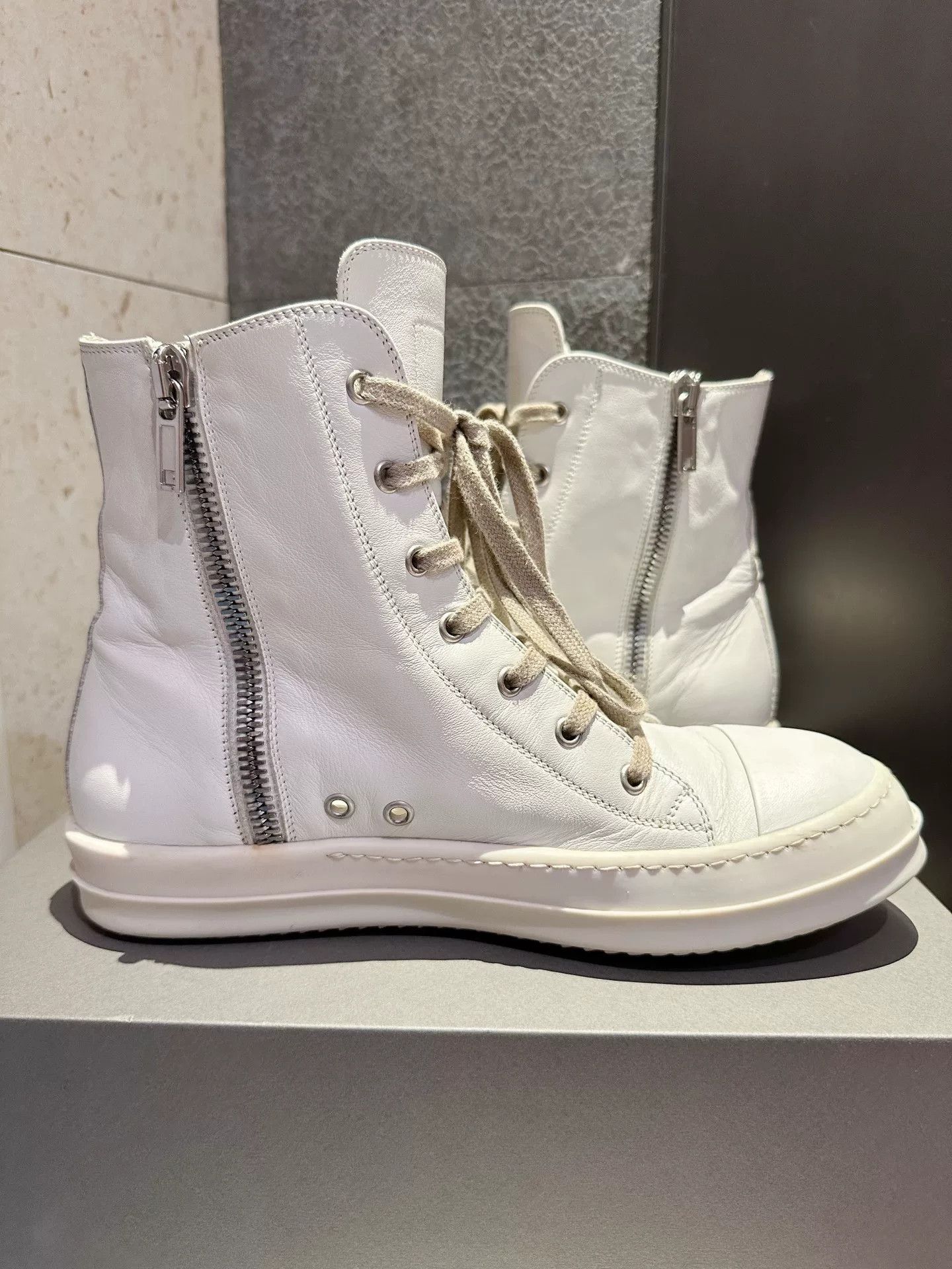 Rick Owens Rick Owens Converse Milk High-Top White Size US 8 / EU 41 - 5 Thumbnail