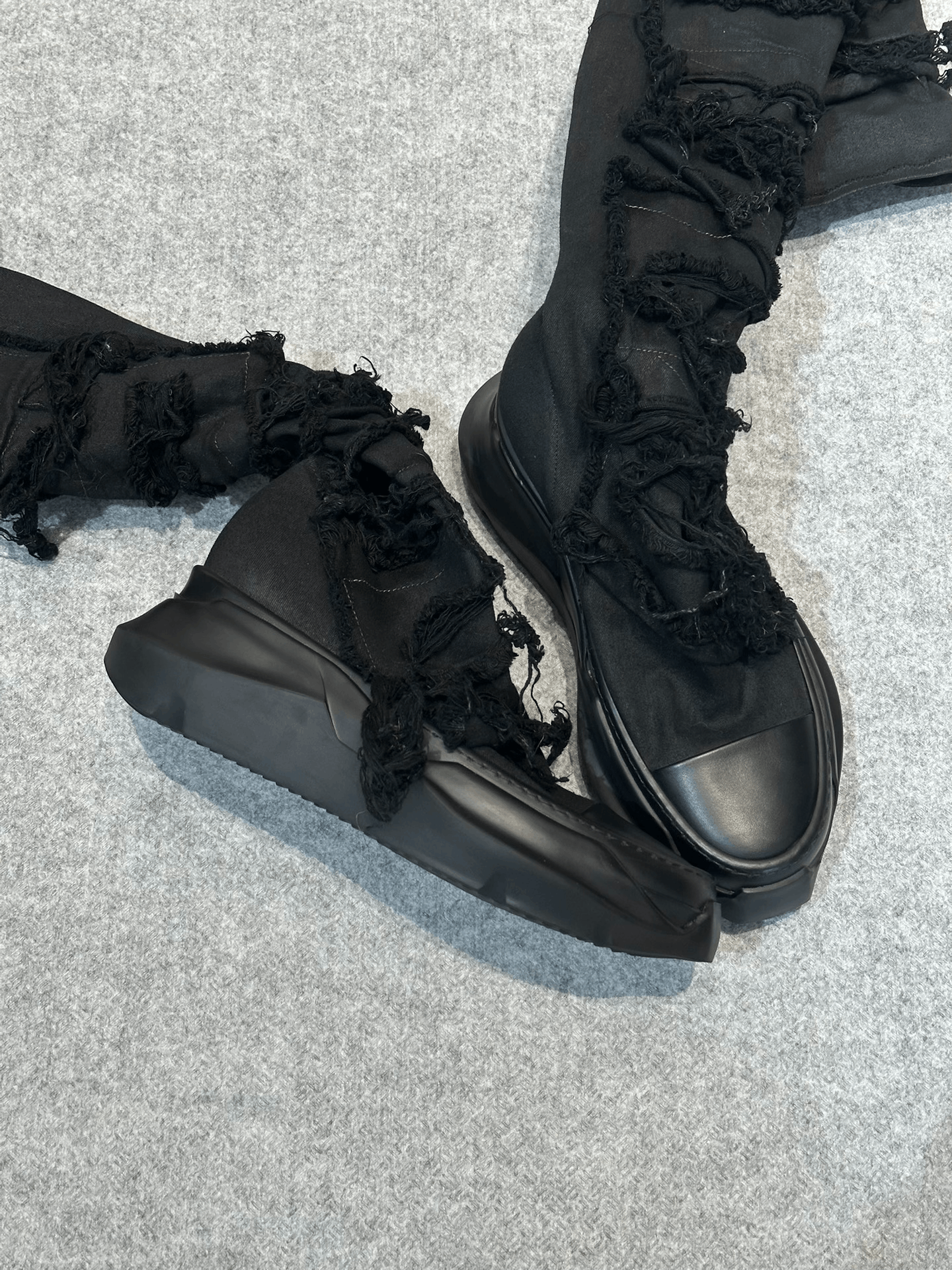 Rick Owens Drkshdw Rick Owens Platform Distressed Elastic Boots Size US 7 / EU 40 - 4 Thumbnail