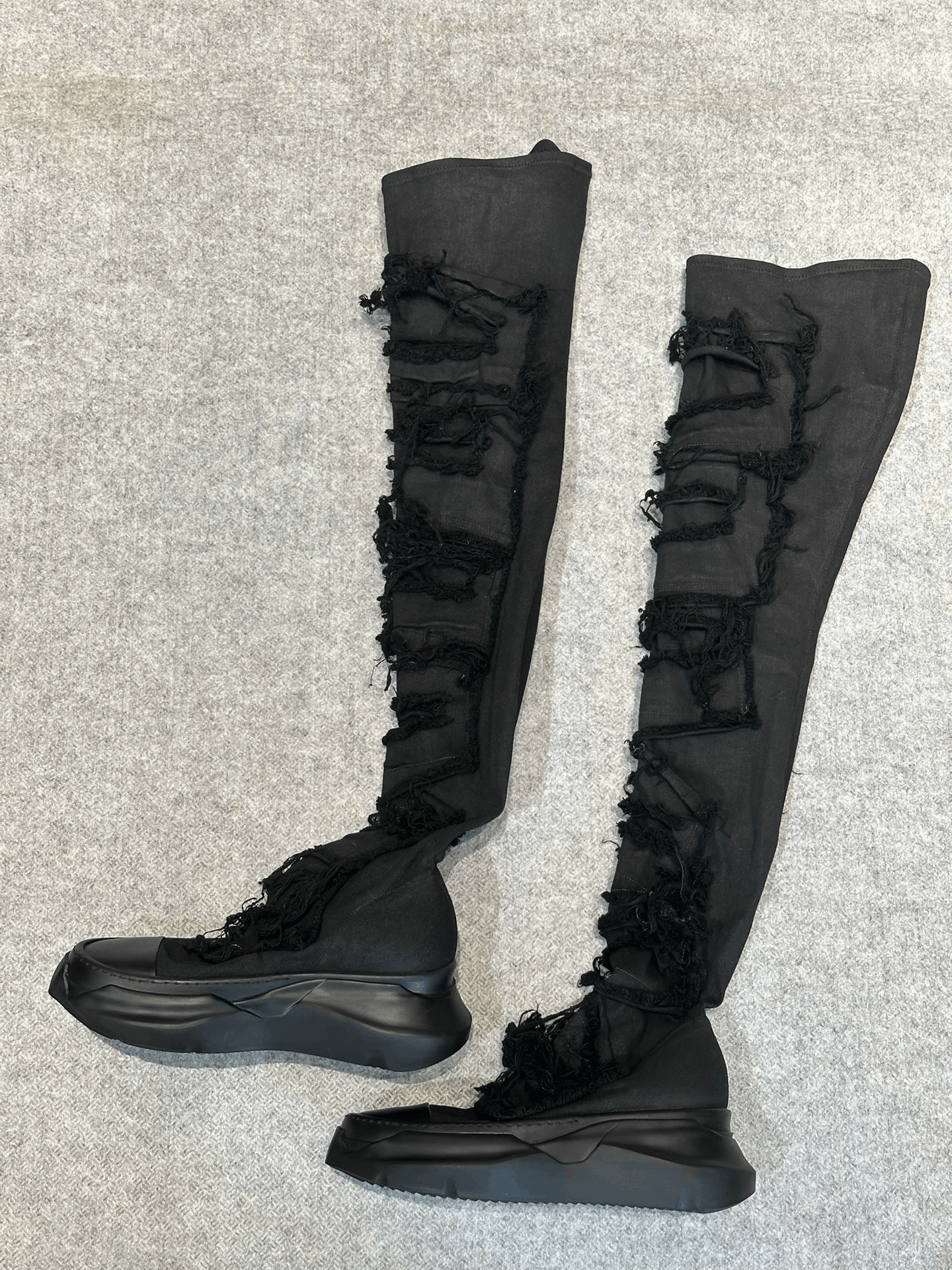 Rick Owens Drkshdw Rick Owens Platform Distressed Elastic Boots Size US 7 / EU 40 - 3 Thumbnail