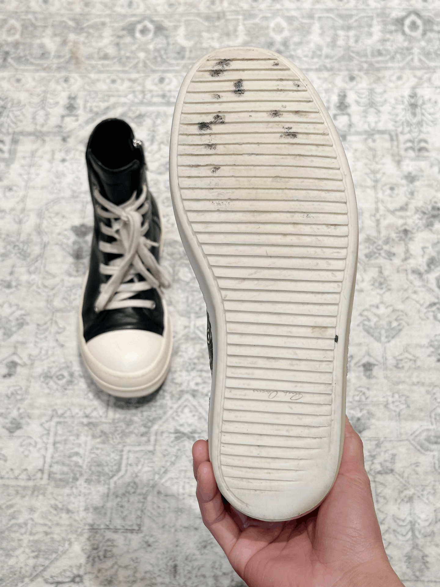Rick Owens Rick Owens High-Top Leather Sneakers Size US 7 / EU 40 - 9 Thumbnail