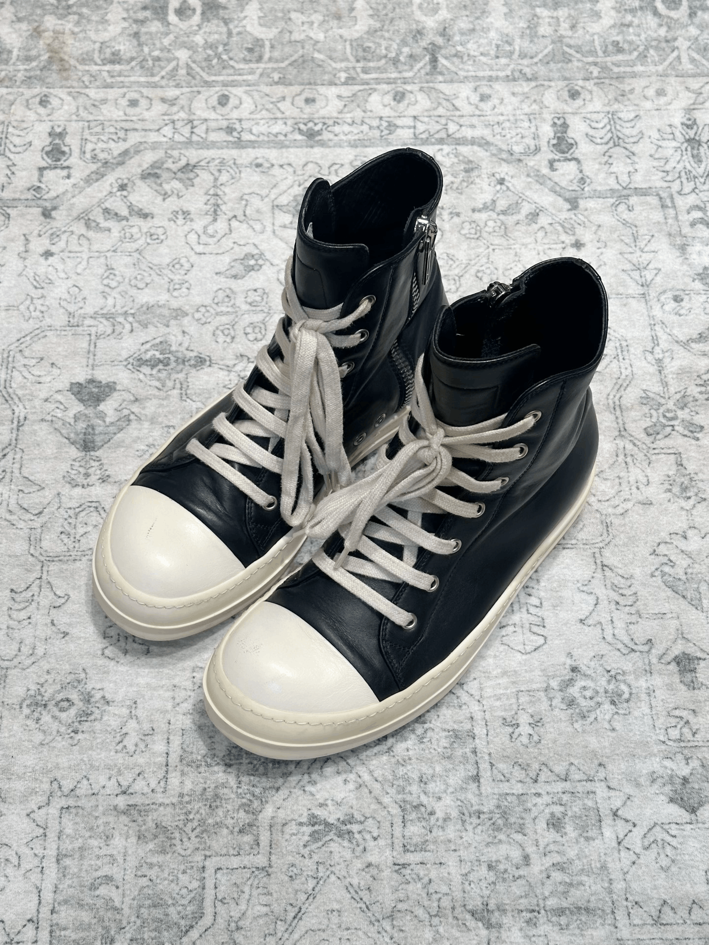 Rick Owens Rick Owens High-Top Leather Sneakers Size US 7 / EU 40 - 3 Thumbnail