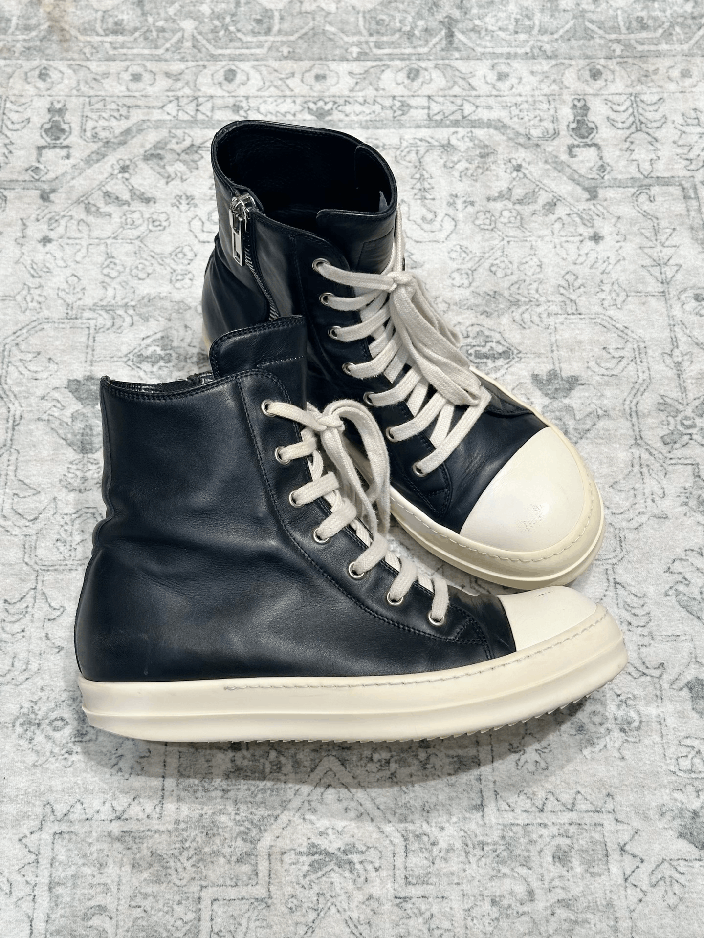 Rick Owens Rick Owens High-Top Leather Sneakers Size US 7 / EU 40 - 4 Thumbnail