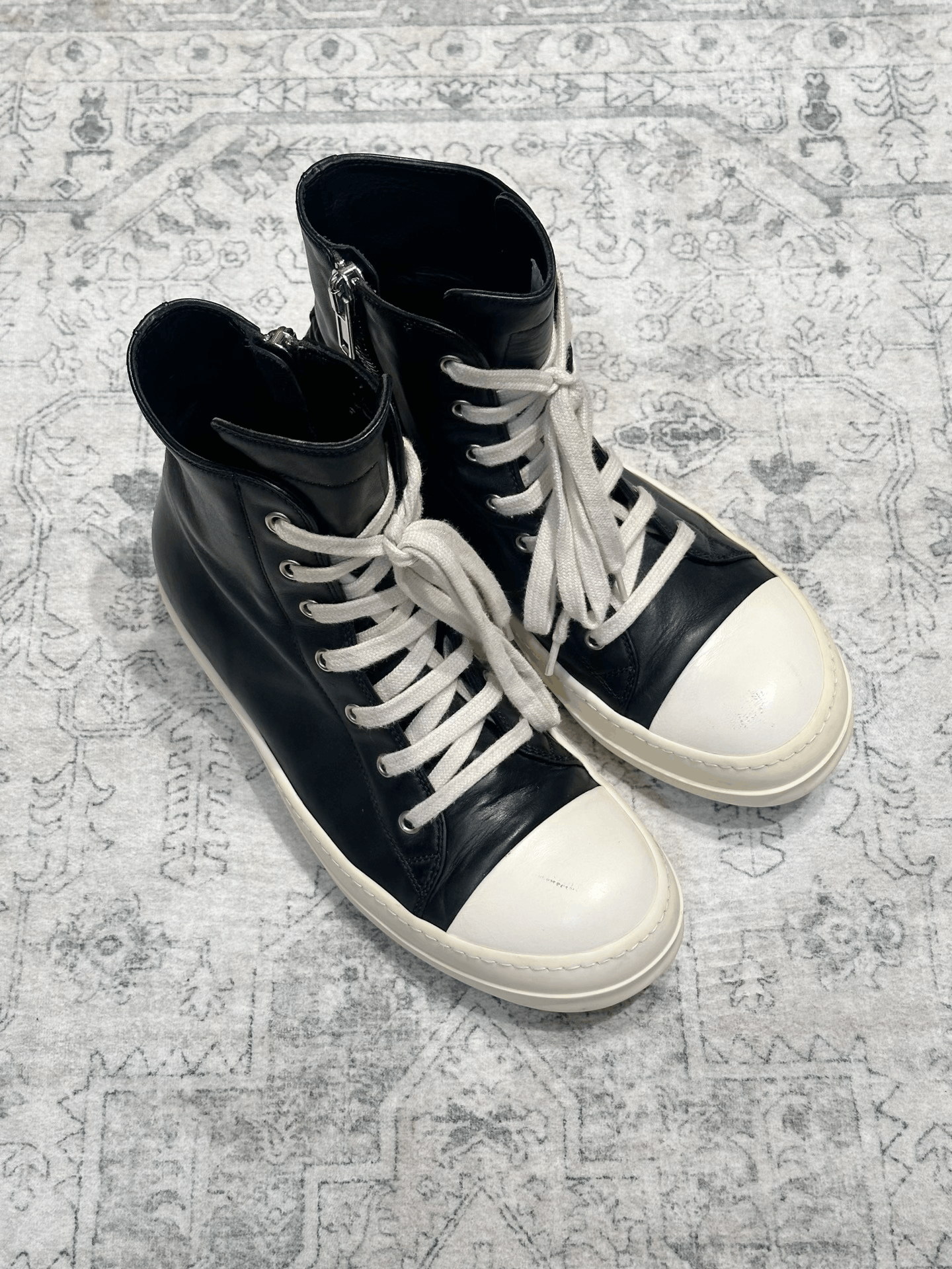 Rick Owens Rick Owens High-Top Leather Sneakers Size US 7 / EU 40 - 2 Thumbnail