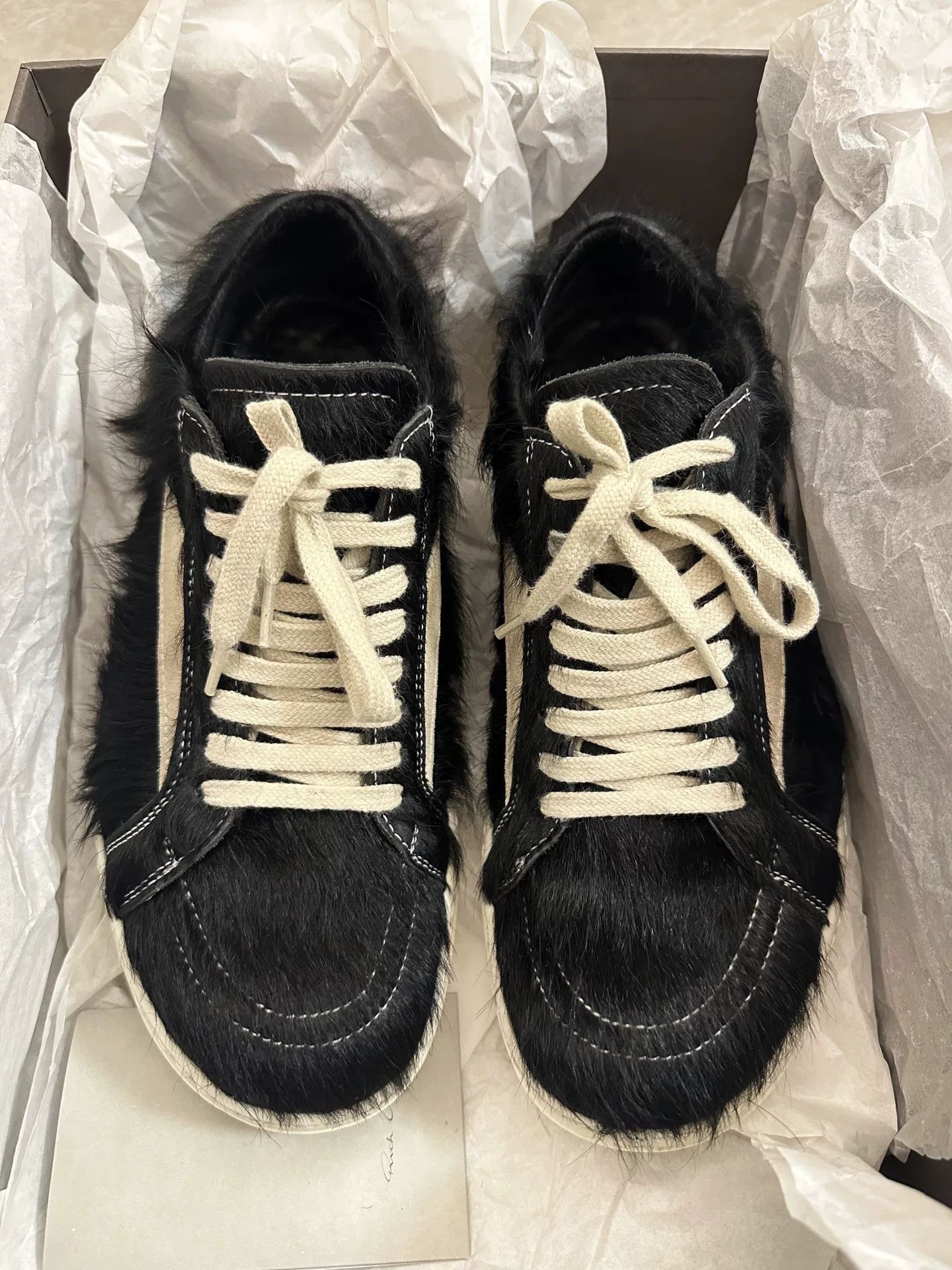 Rick Owens Rick Owens Horse Hair Low-Top Sneakers Size US 7 / EU 40 - 2 Thumbnail