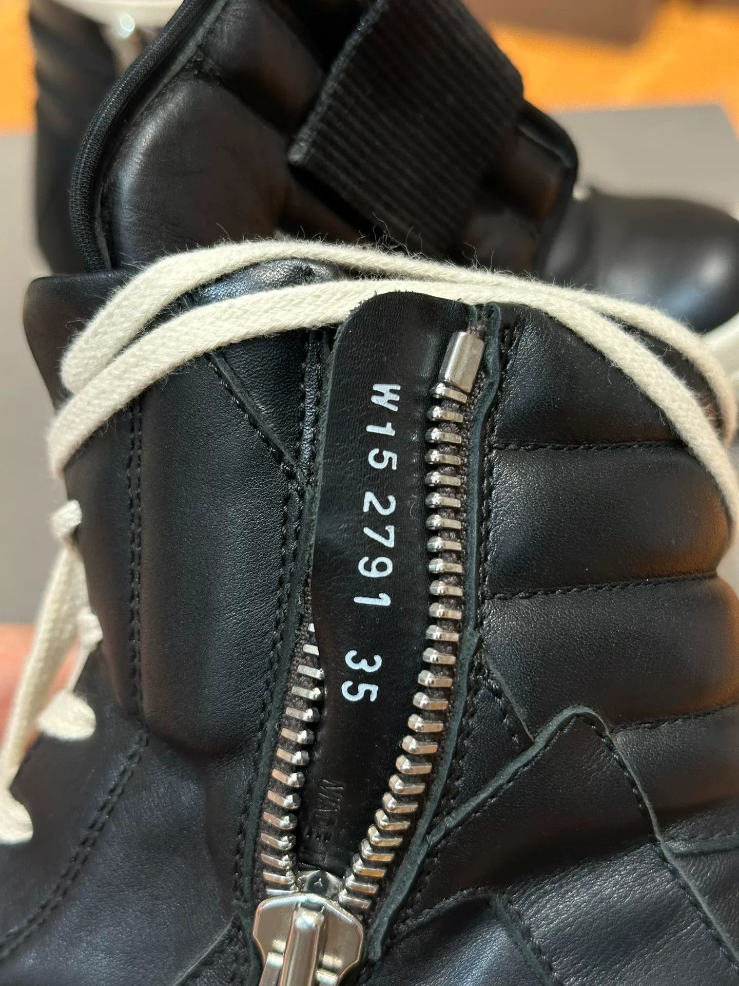 Rick Owens Rick Owens Classic Black Leather High-Top Size US 4.5 / IT 34.5 - 7 Thumbnail