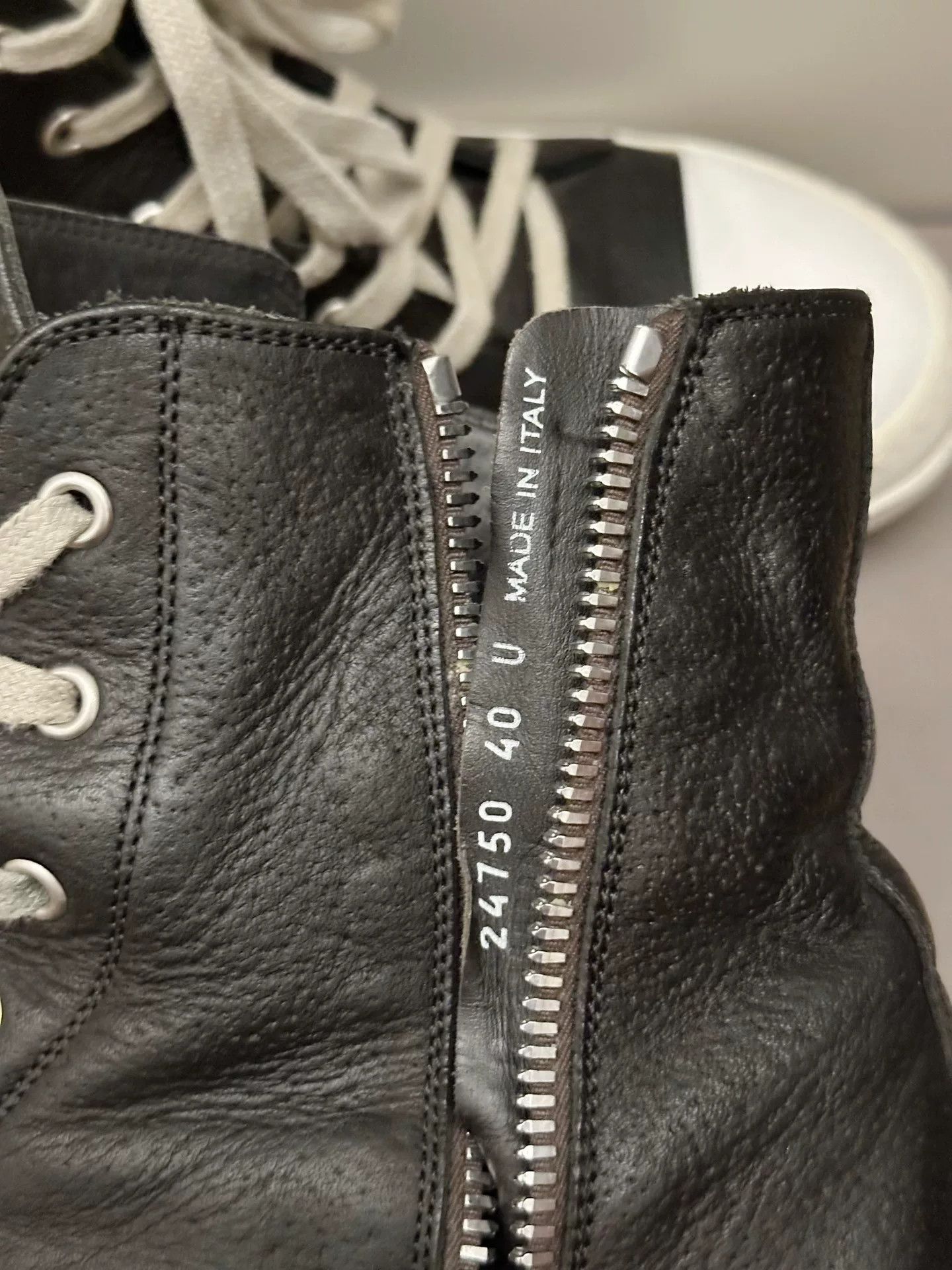 Rick Owens Ricki Owens RO High-Top Leather Zipper Sneakers Size US 7 / EU 40 - 7 Thumbnail