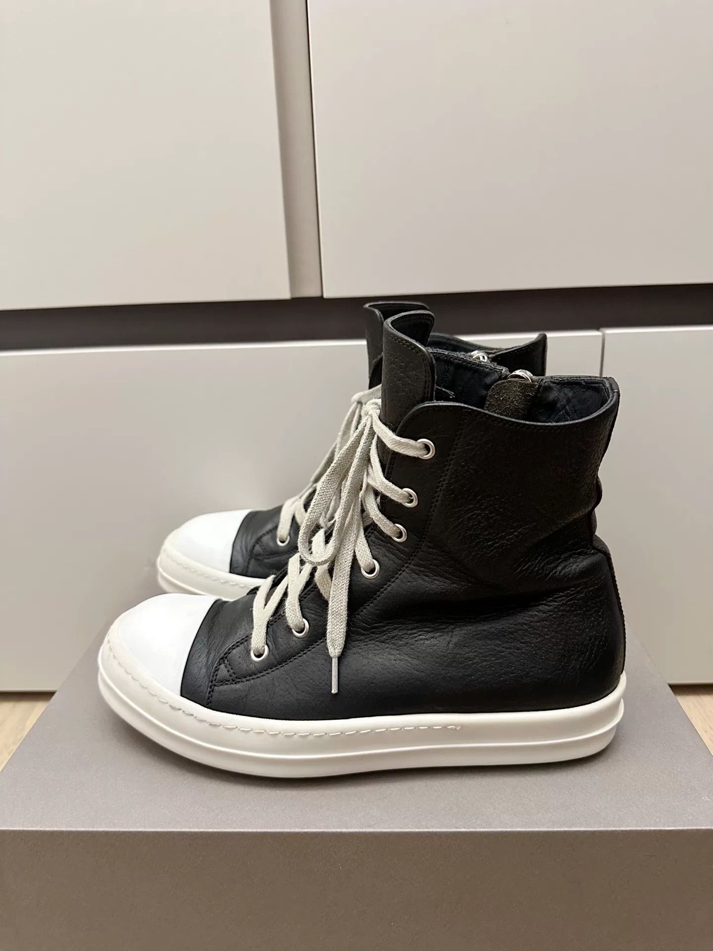 Rick Owens Ricki Owens RO High-Top Leather Zipper Sneakers Size US 7 / EU 40 - 4 Thumbnail